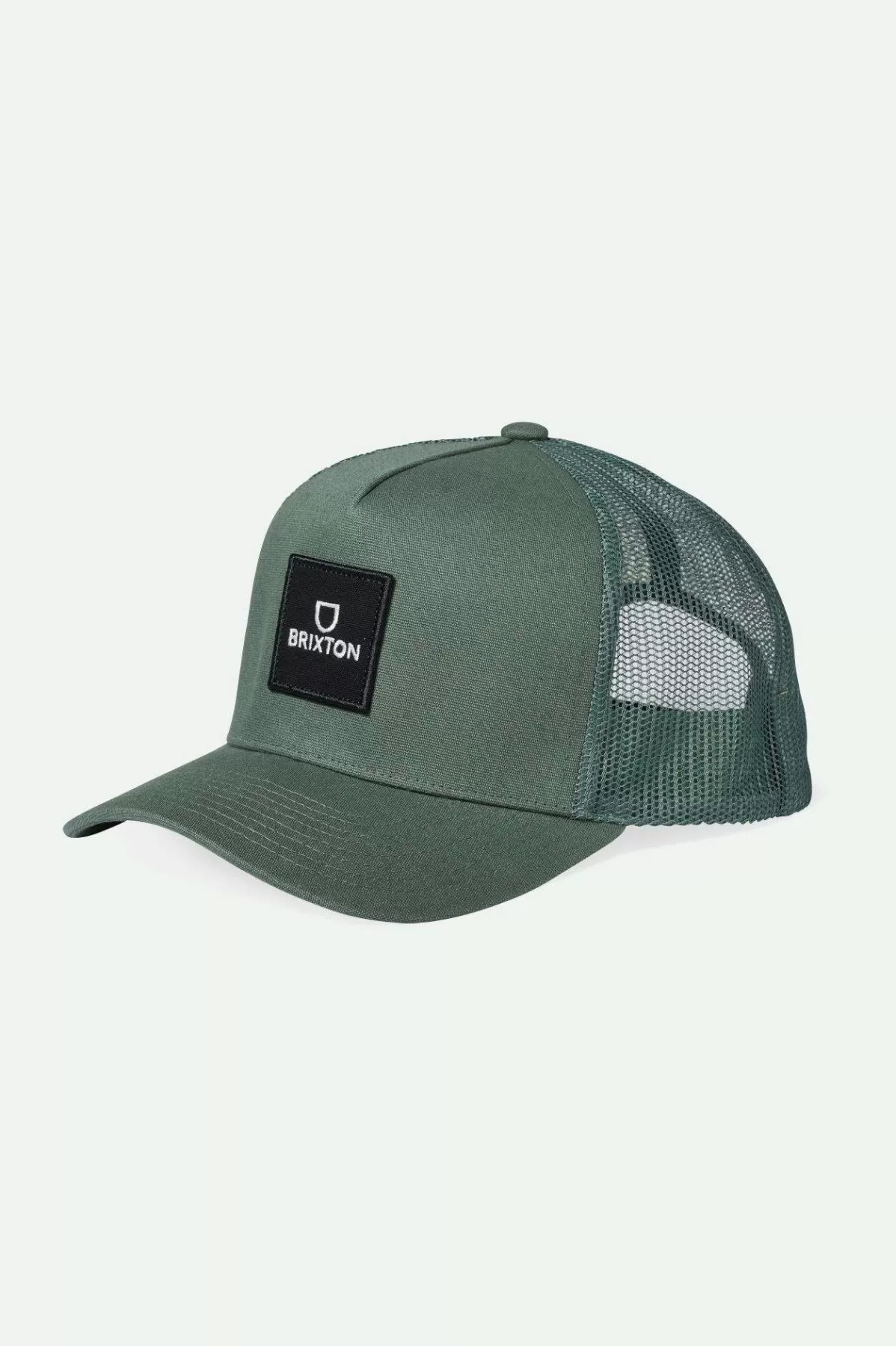 Snapbacks | Snapbacks-Brixton Alpha Block Netplus Trucker Hat Agave Green/Agave Green