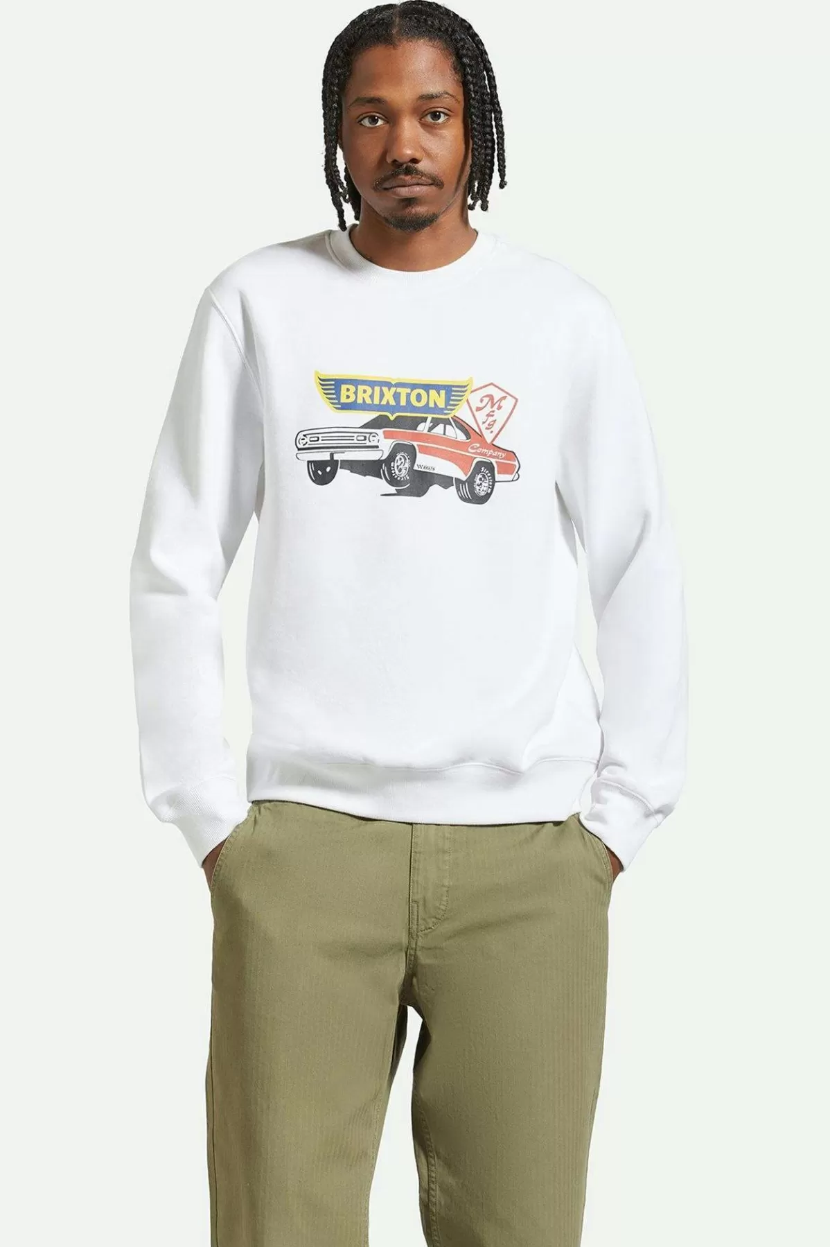 Sweatshirts & Hoodies-Brixton Barona Crew White