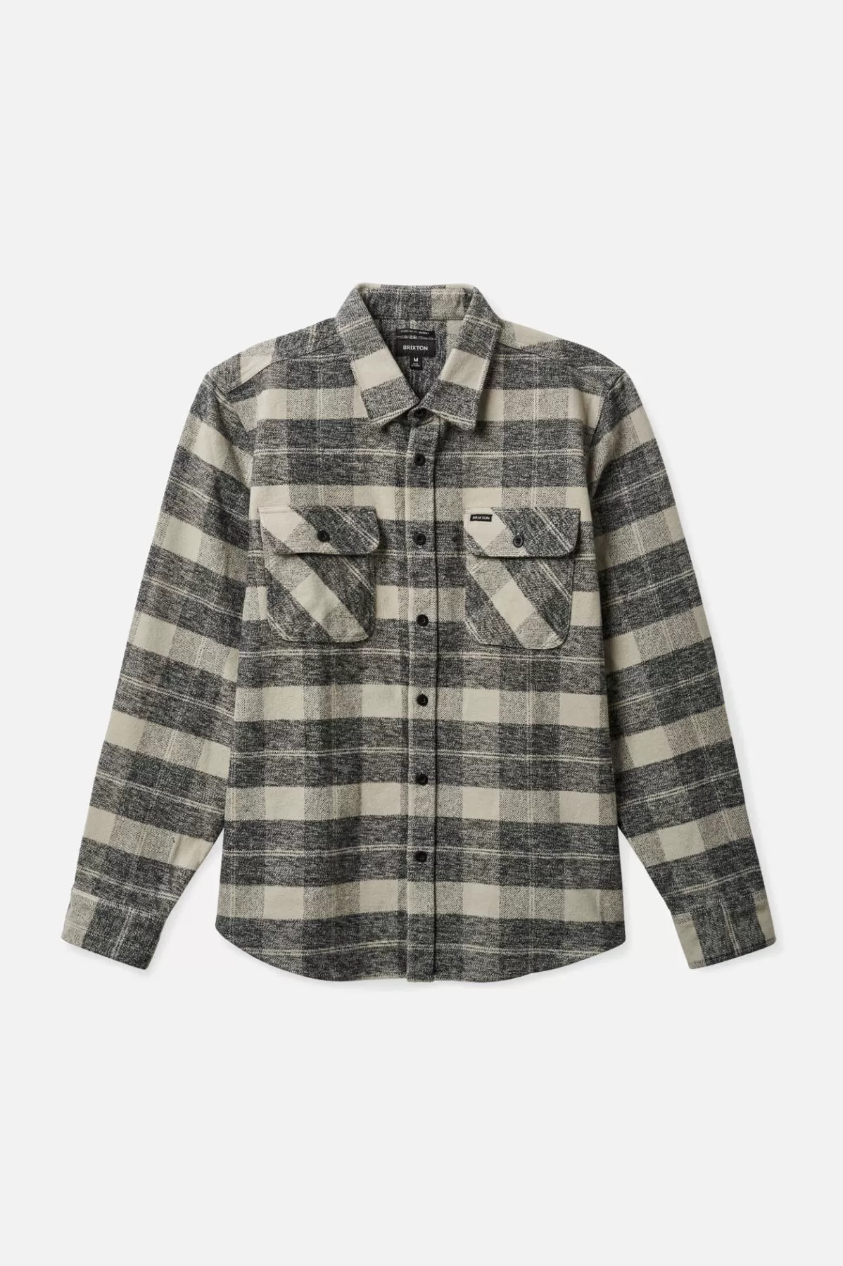 Flannels | Button Ups-Brixton Bowery Heavyweight L/S Flannel Black/Charcoal