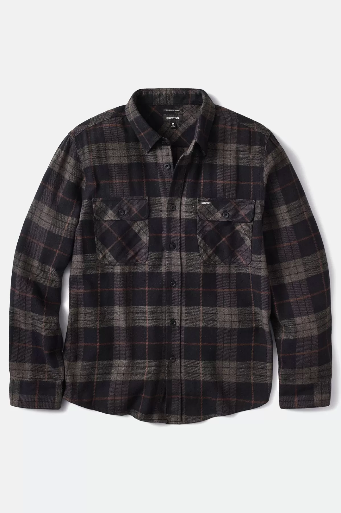 Flannels | Button Ups-Brixton Bowery L/S Flannel Black/Charcoal