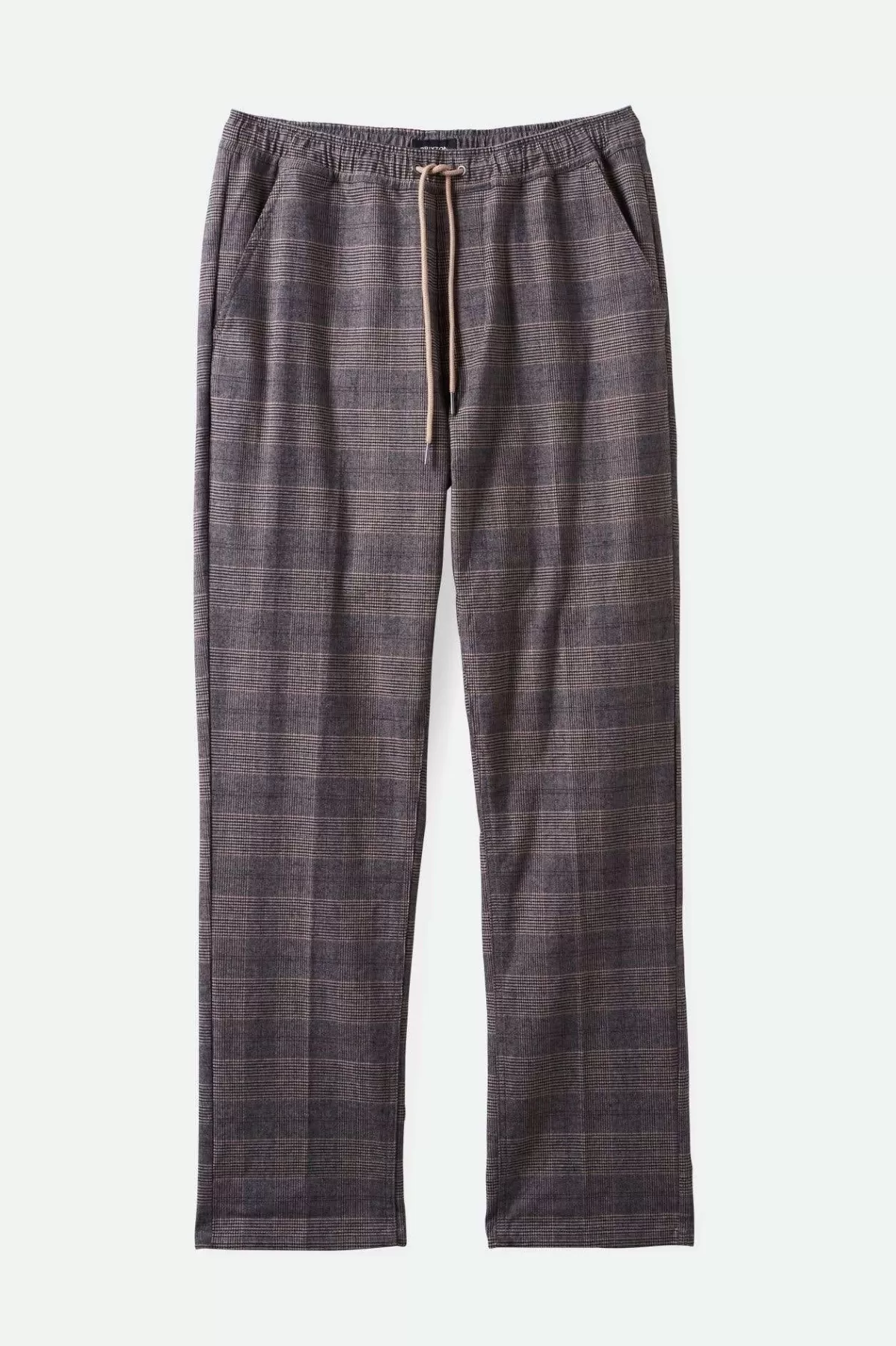 Pants & Chinos-Brixton Broadway Houndstooth E-waist Relaxed Pant Brown/Cream Houndstooth