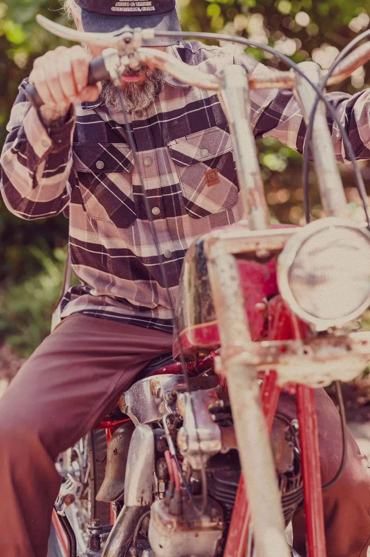 Flannels | Button Ups-Brixton Builders Bowery Stretch Water Resistant L/S Flannel Black/Charcoal/Beige