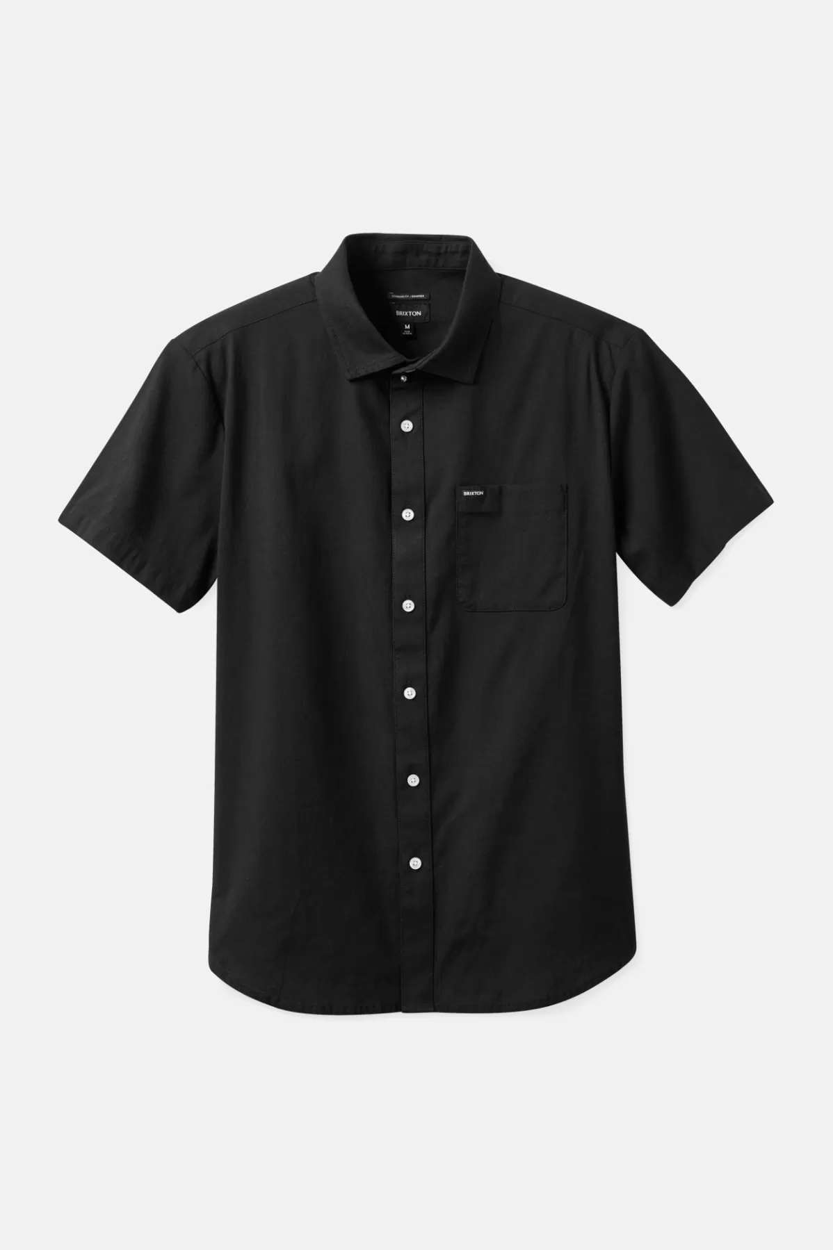 Button Ups-Brixton Charter Oxford S/S Woven Shirt Black