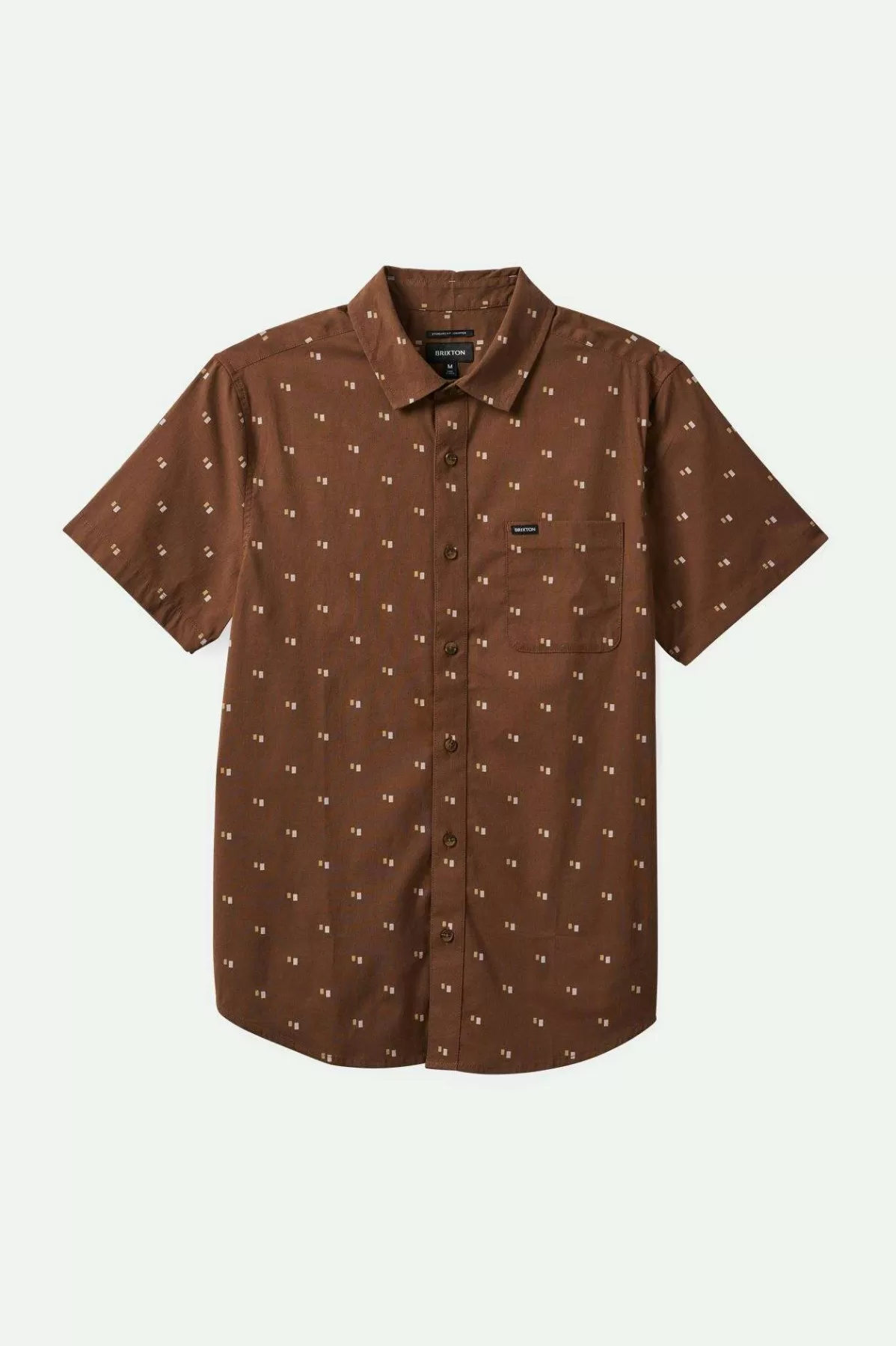 Button Ups-Brixton Charter Print S/S Woven Shirt Pinecone Brown/Tipping Square