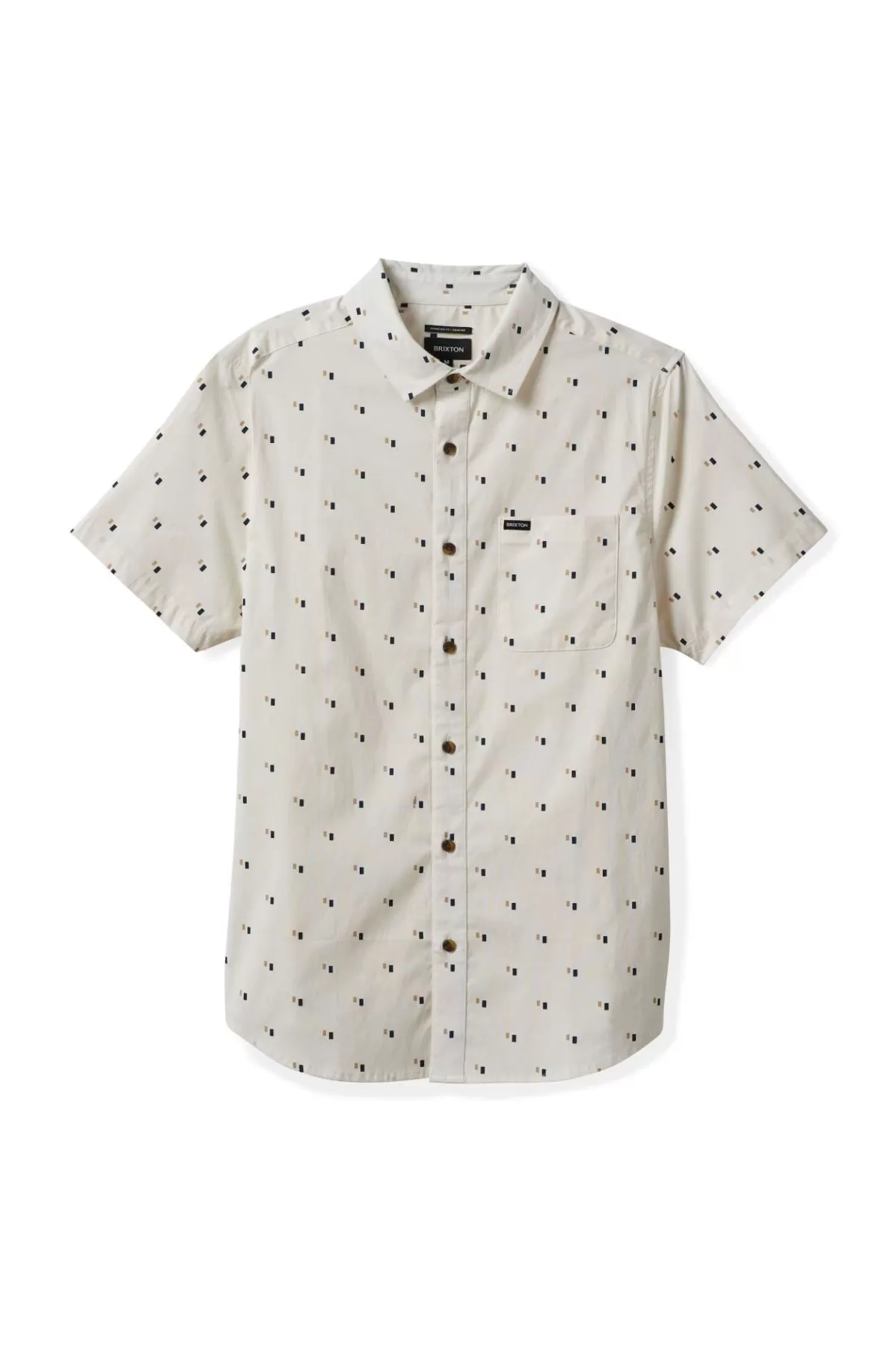 Button Ups-Brixton Charter Print S/S Woven Shirt Off White/Tipping Square