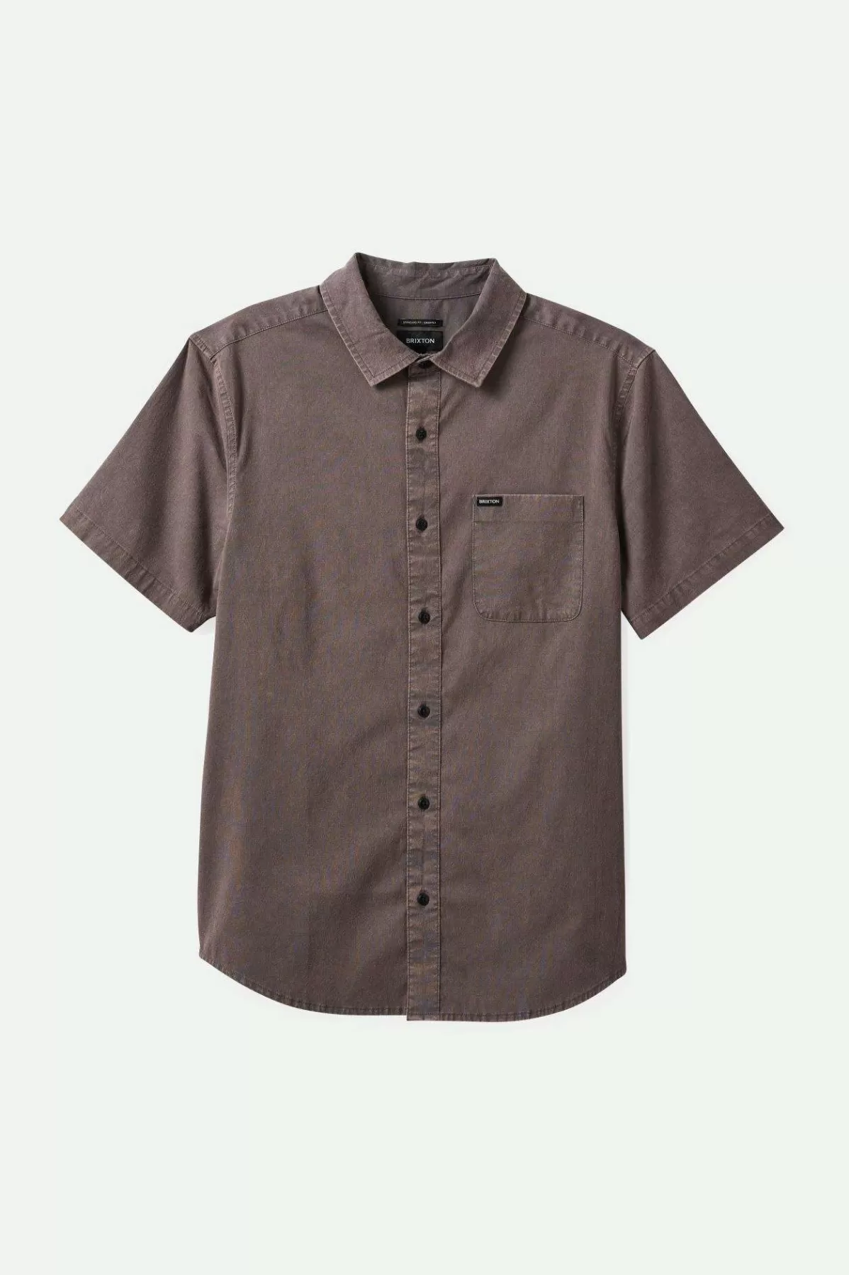 Button Ups-Brixton Charter Sol Wash S/S Woven Shirt Charcoal Sol Wash