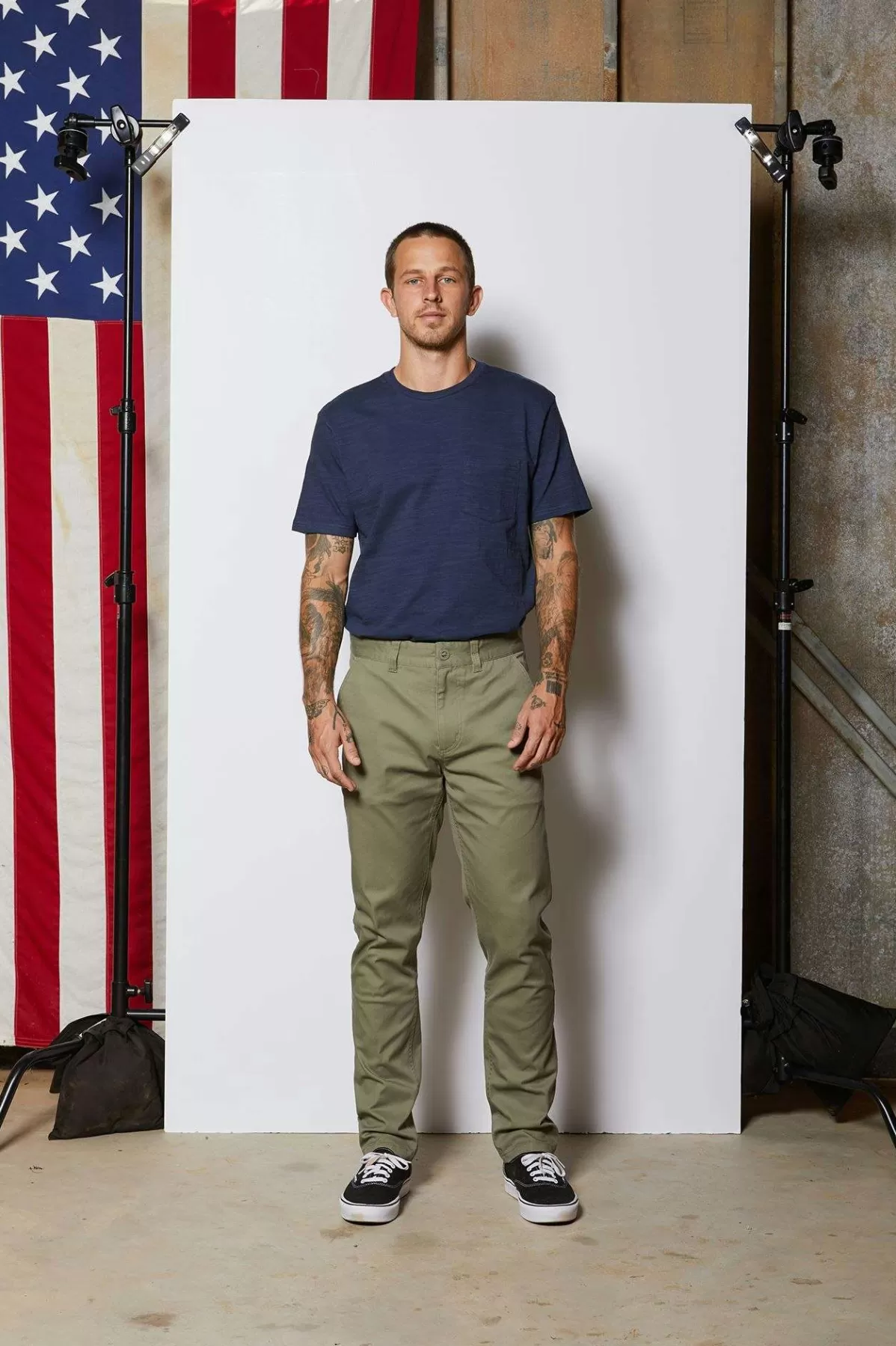 Pants & Chinos-Brixton Choice Chino Regular Pant Olive Surplus