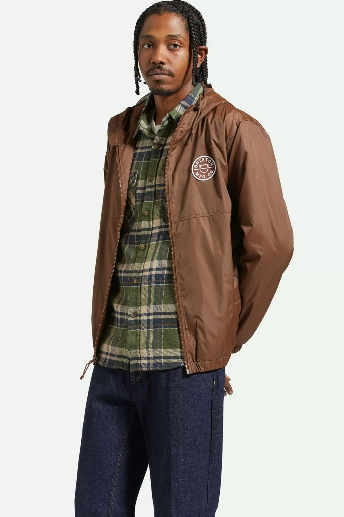 Jackets-Brixton Claxton Crest Lightweight Jacket Pinecone Brown