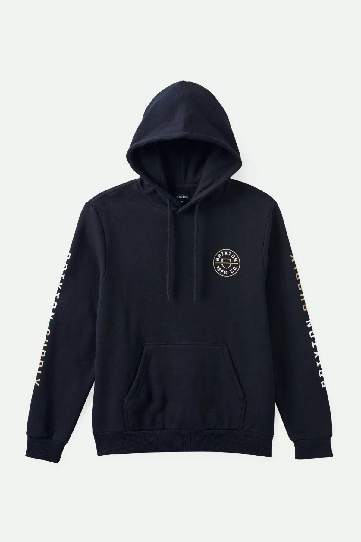 Sweatshirts & Hoodies-Brixton Crest Hoodie Black/Sand/White