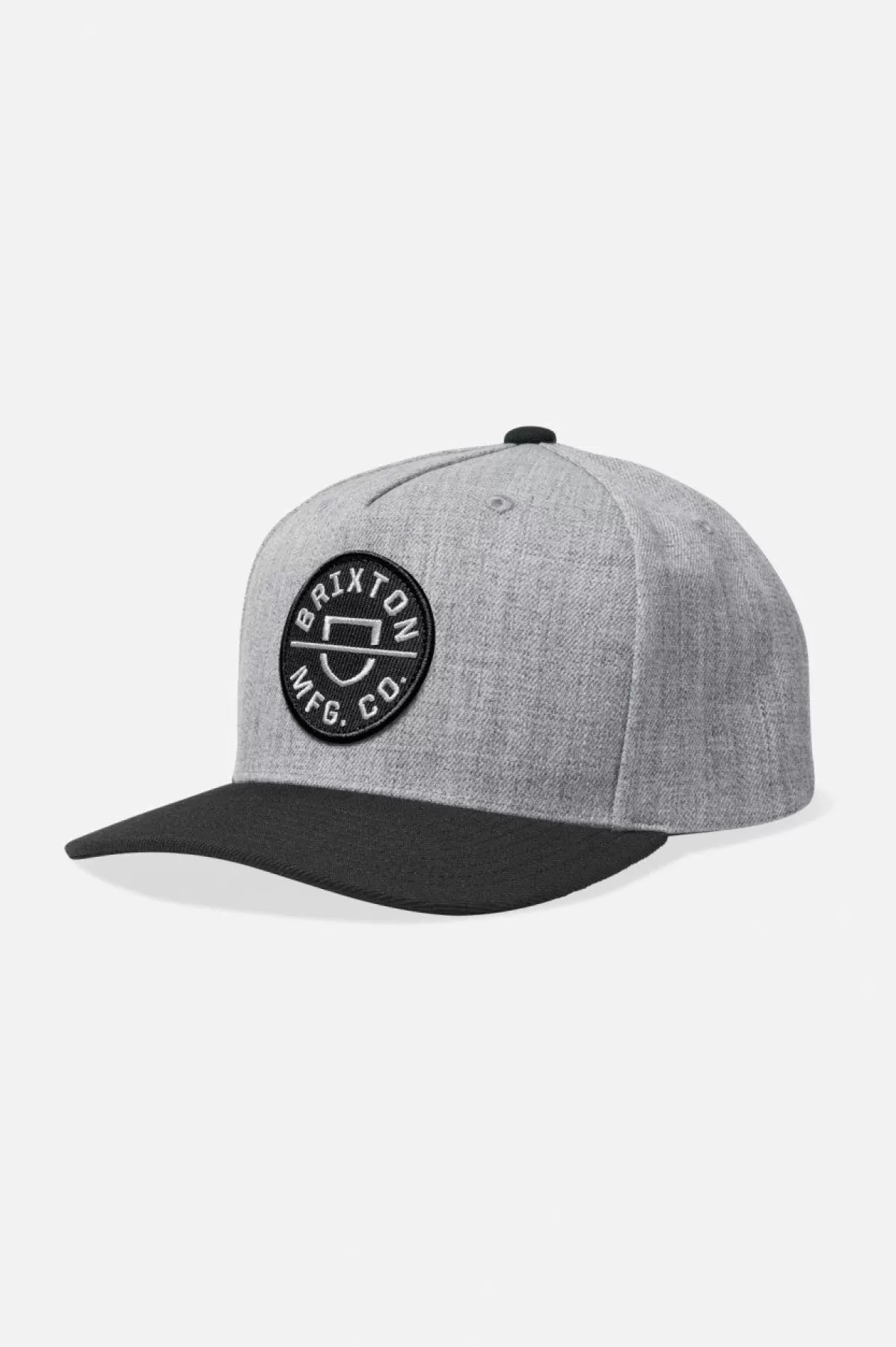 Snapbacks | Snapbacks-Brixton Crest Netplus Snapback Heather Grey/Black