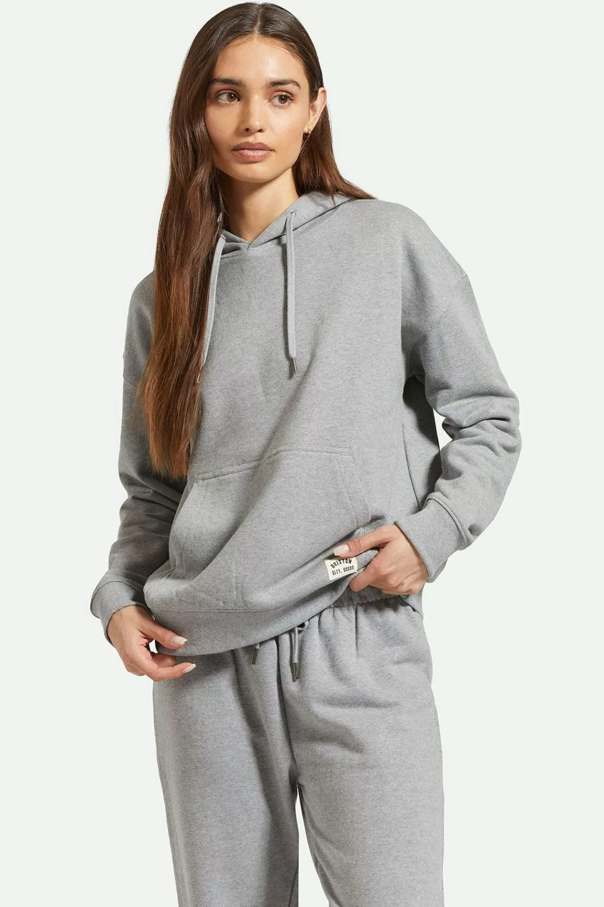 Hoodies & Sweaters | Tops-Brixton Cross Loop French Terry Hoodie Heather Grey