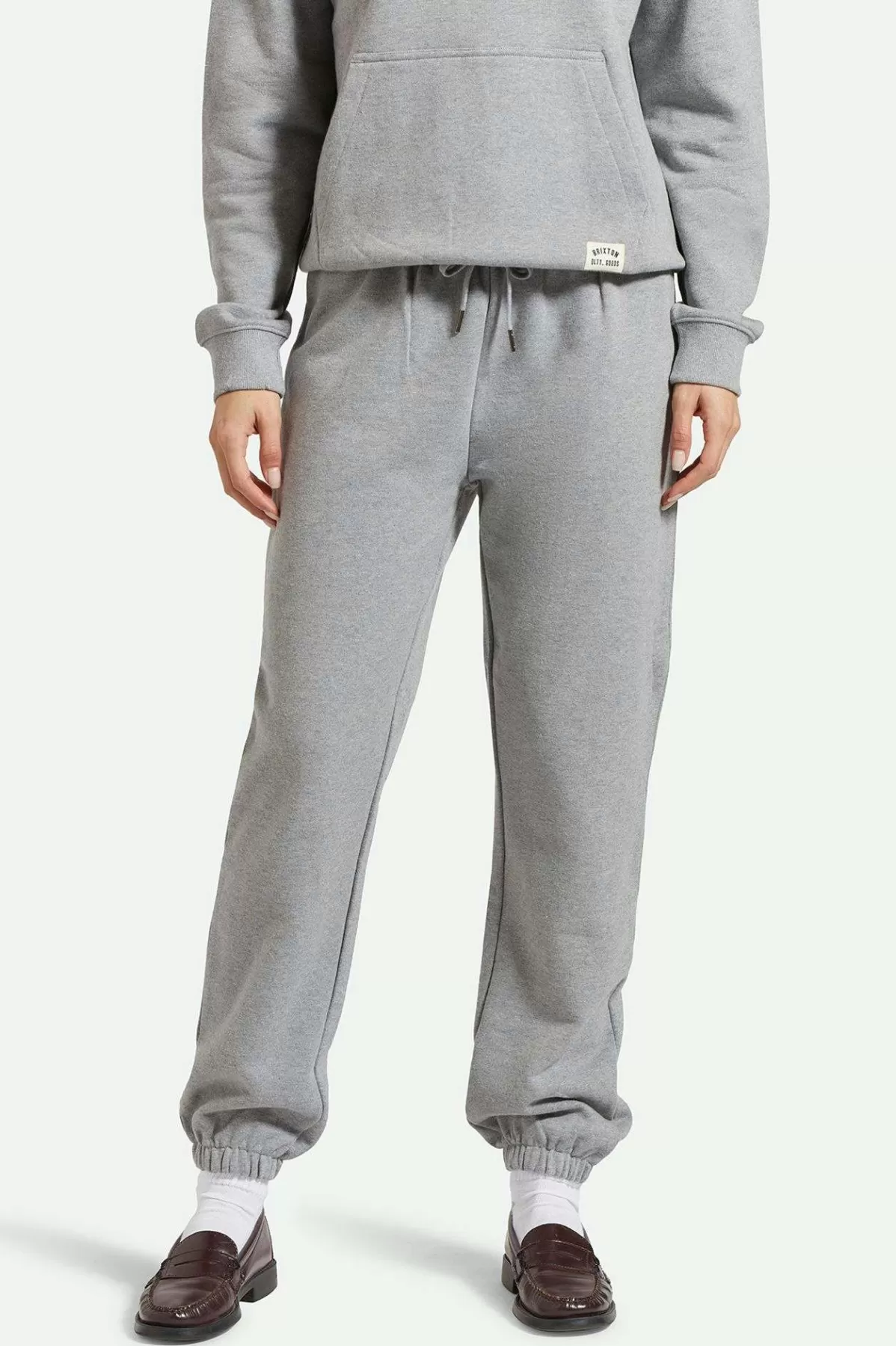 Pants & Shorts-Brixton Cross Loop French Terry Sweatpant Heather Grey