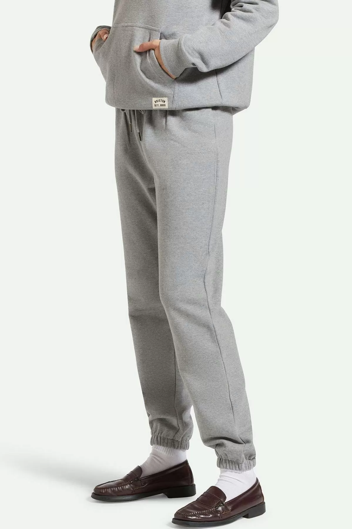 Pants & Shorts-Brixton Cross Loop French Terry Sweatpant Heather Grey