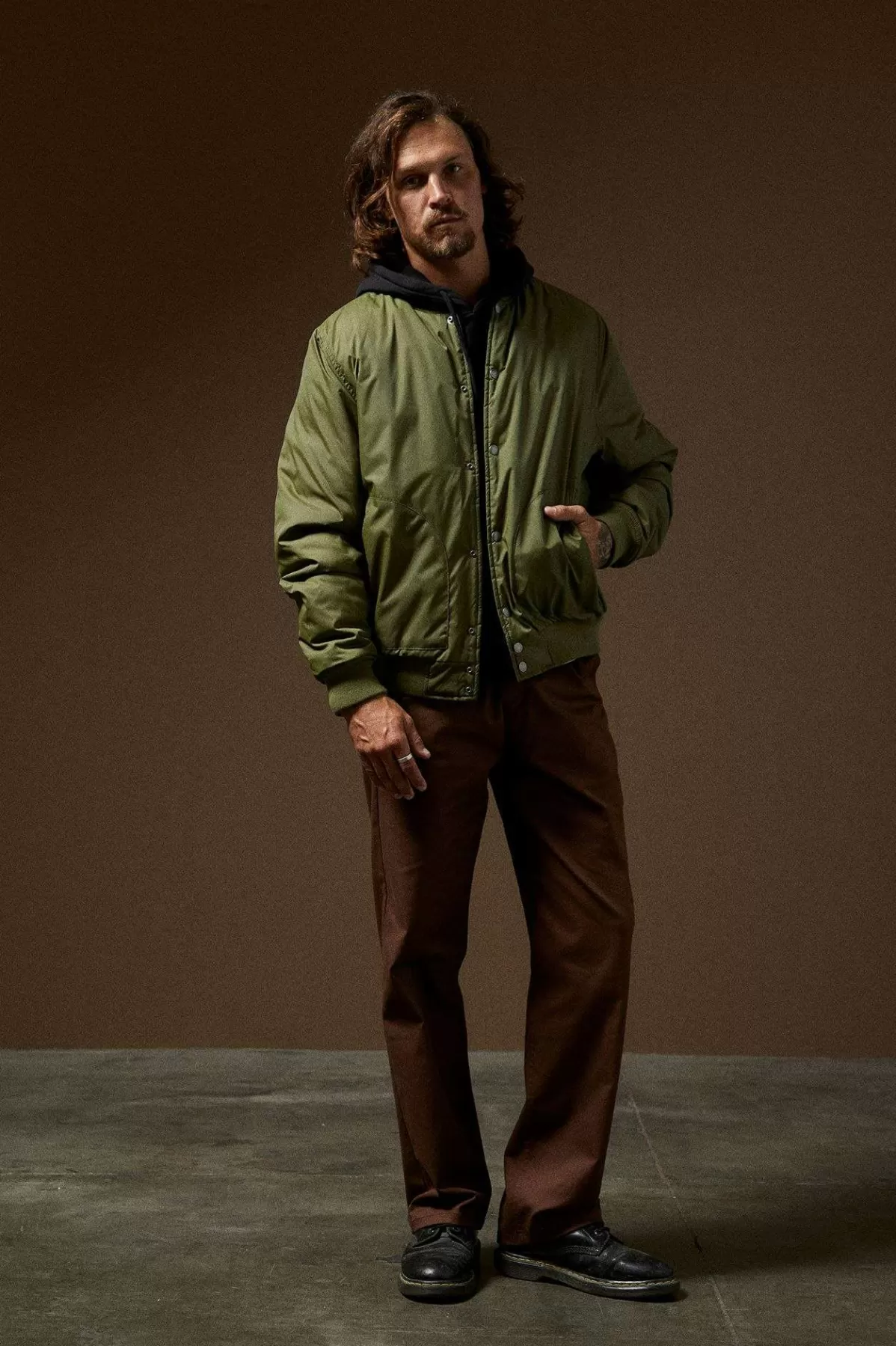 Jackets-Brixton Dillinger Flight Bomber Jacket Cypress Green