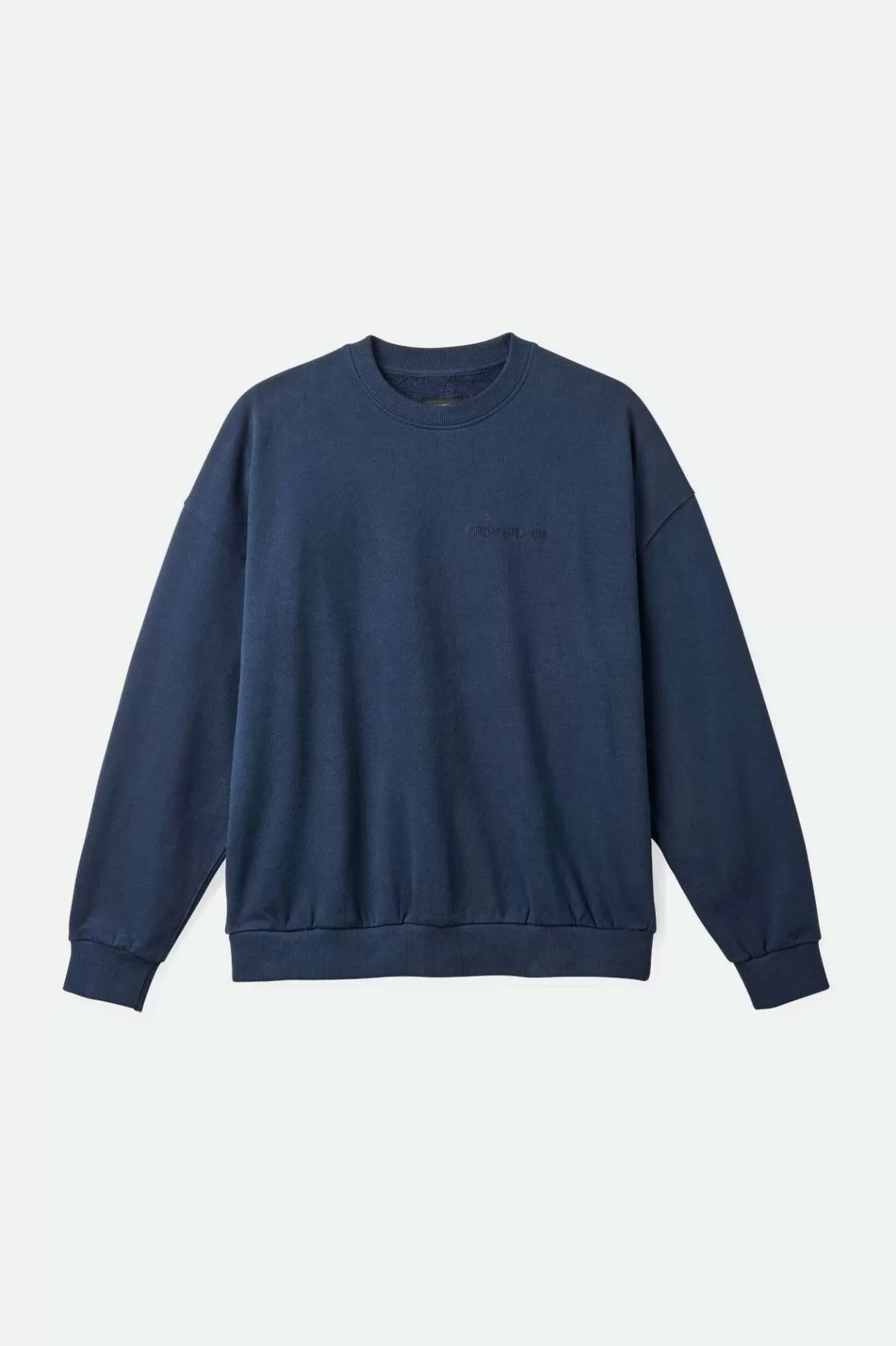 Sweatshirts & Hoodies-Brixton Embroidered Heavyweight Oversized Crew Washed Navy