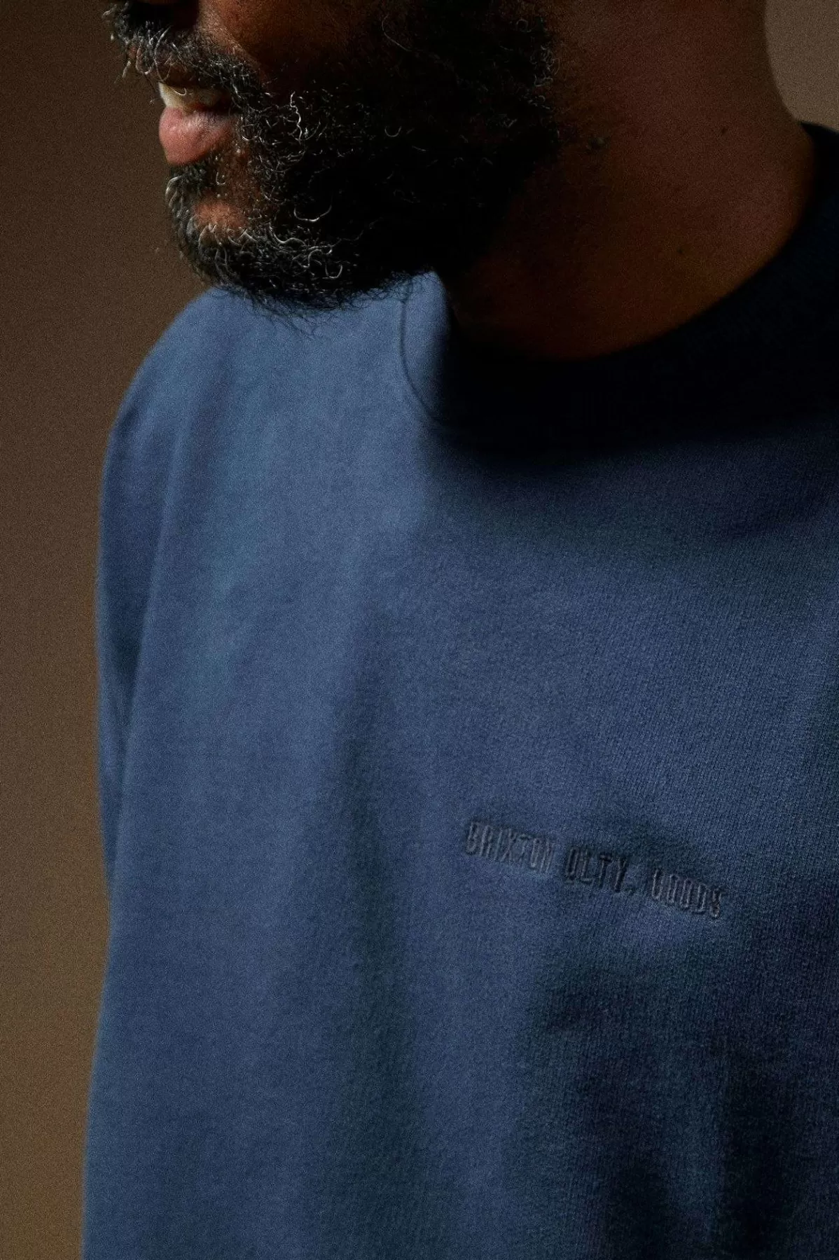 Sweatshirts & Hoodies-Brixton Embroidered Heavyweight Oversized Crew Washed Navy