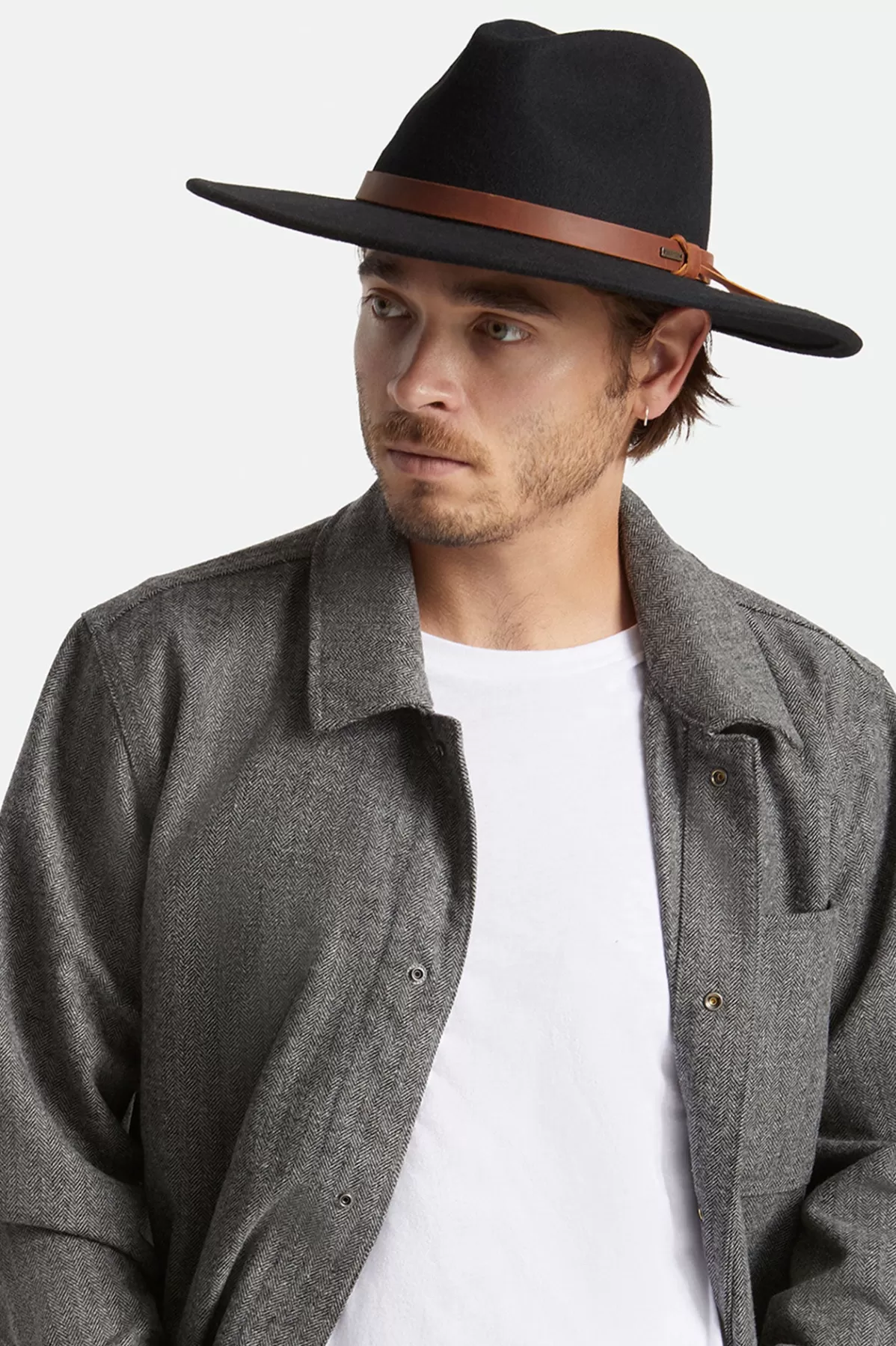 Full Brim & Fedoras | Full Brim & Fedoras-Brixton Field Proper Hat Black