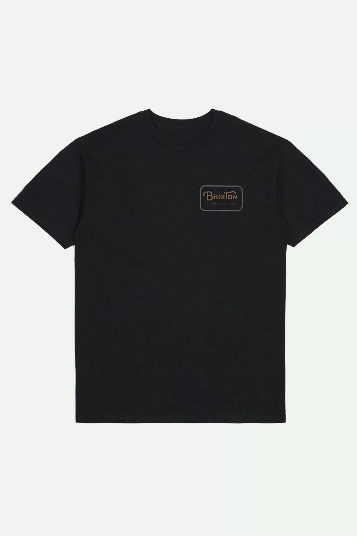 T-Shirts-Brixton Grade S/S Standard T-Shirt Black/Tobacco Brown/Blue Mirage