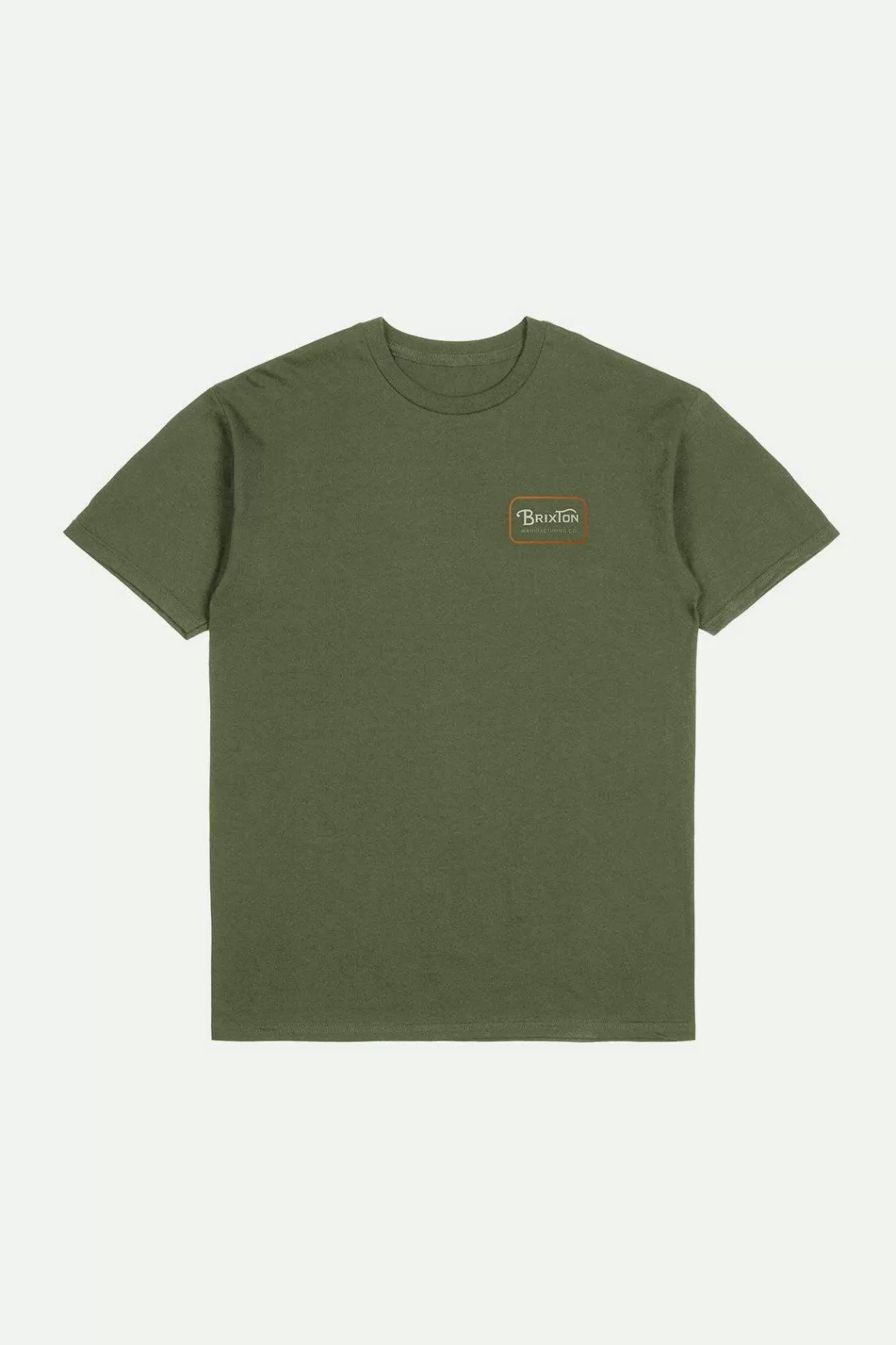 T-Shirts-Brixton Grade S/S Standard T-Shirt Ivy Green/Rust/Off White