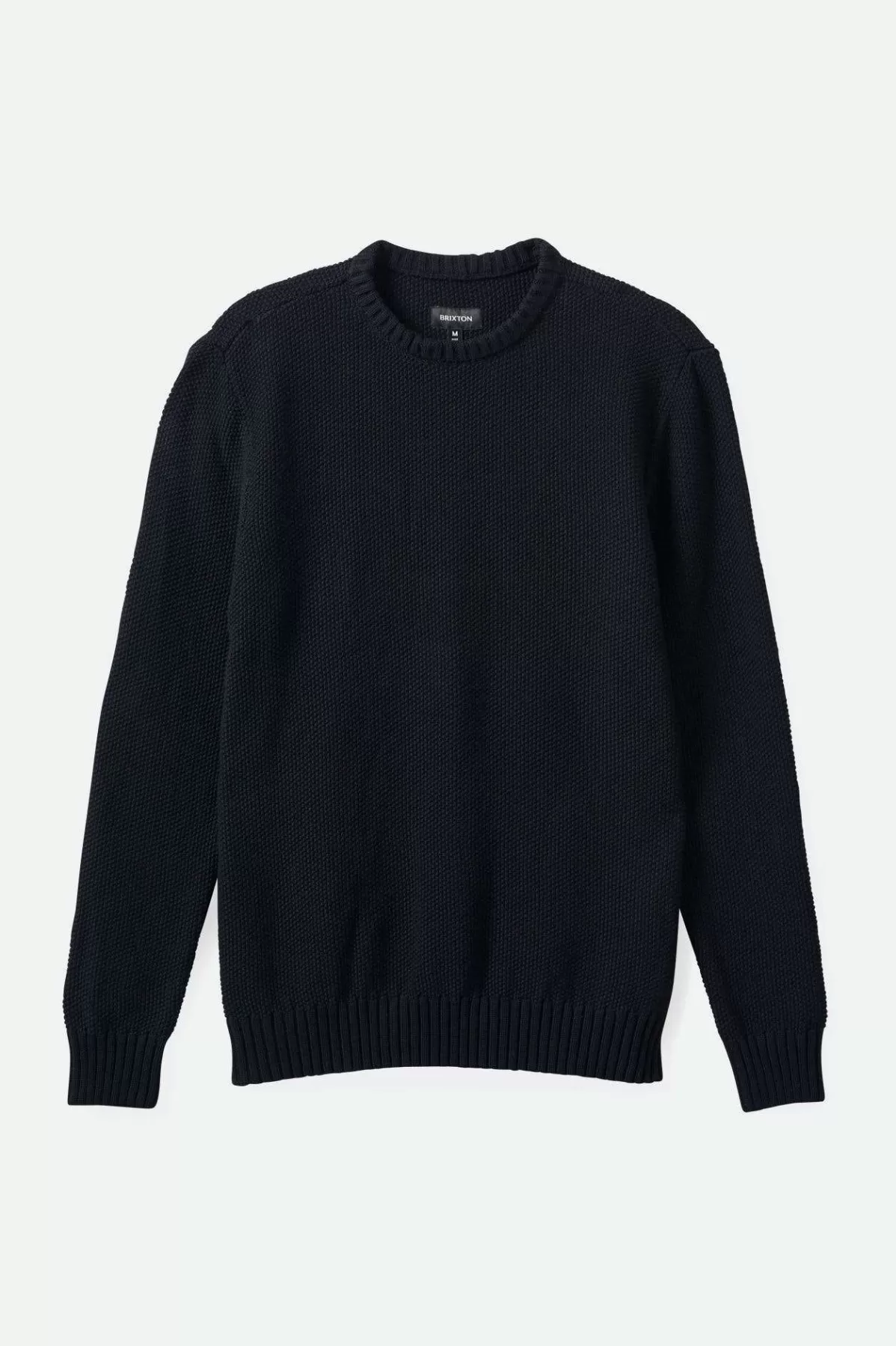 Sweatshirts & Hoodies-Brixton Jacques Waffle Knit Sweater Black