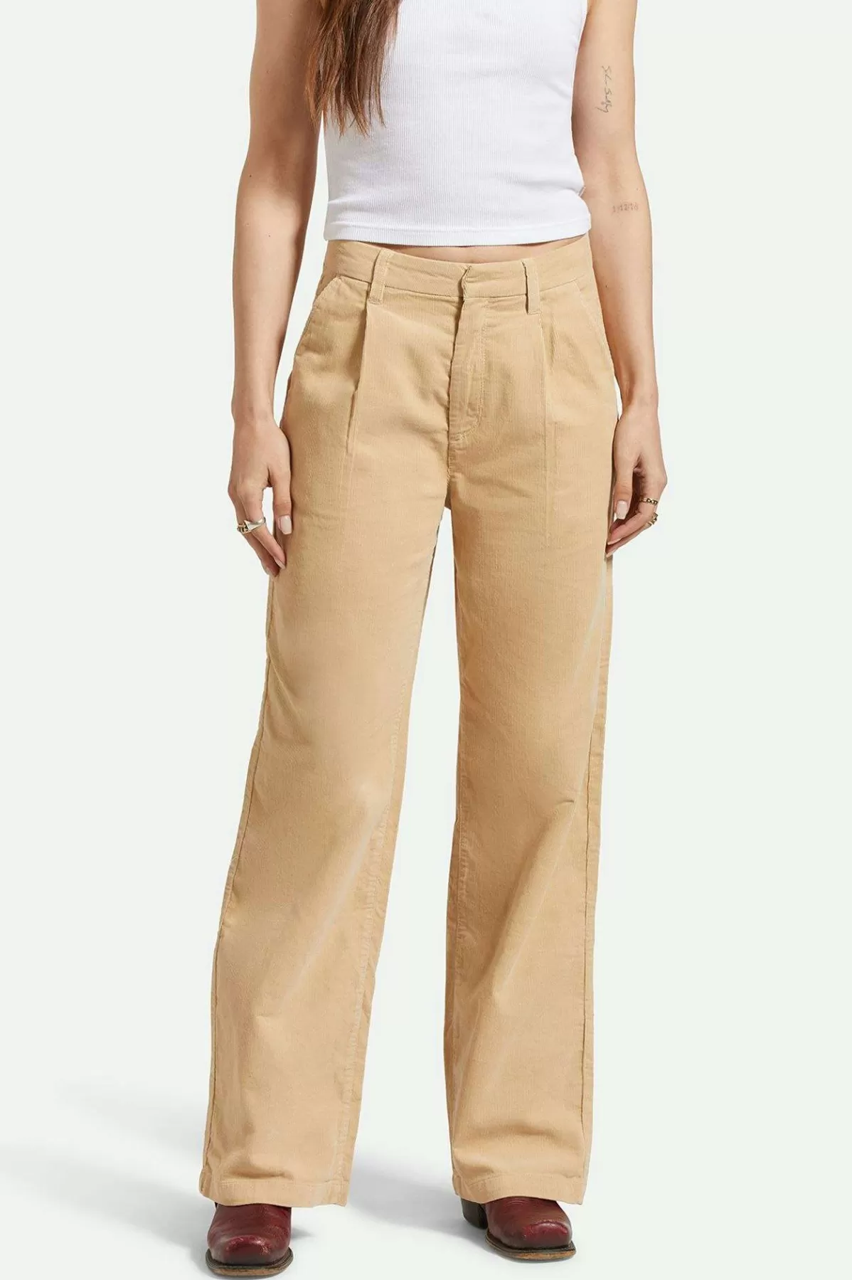 Pants & Shorts-Brixton Ludlow Trouser Pant Oat Milk