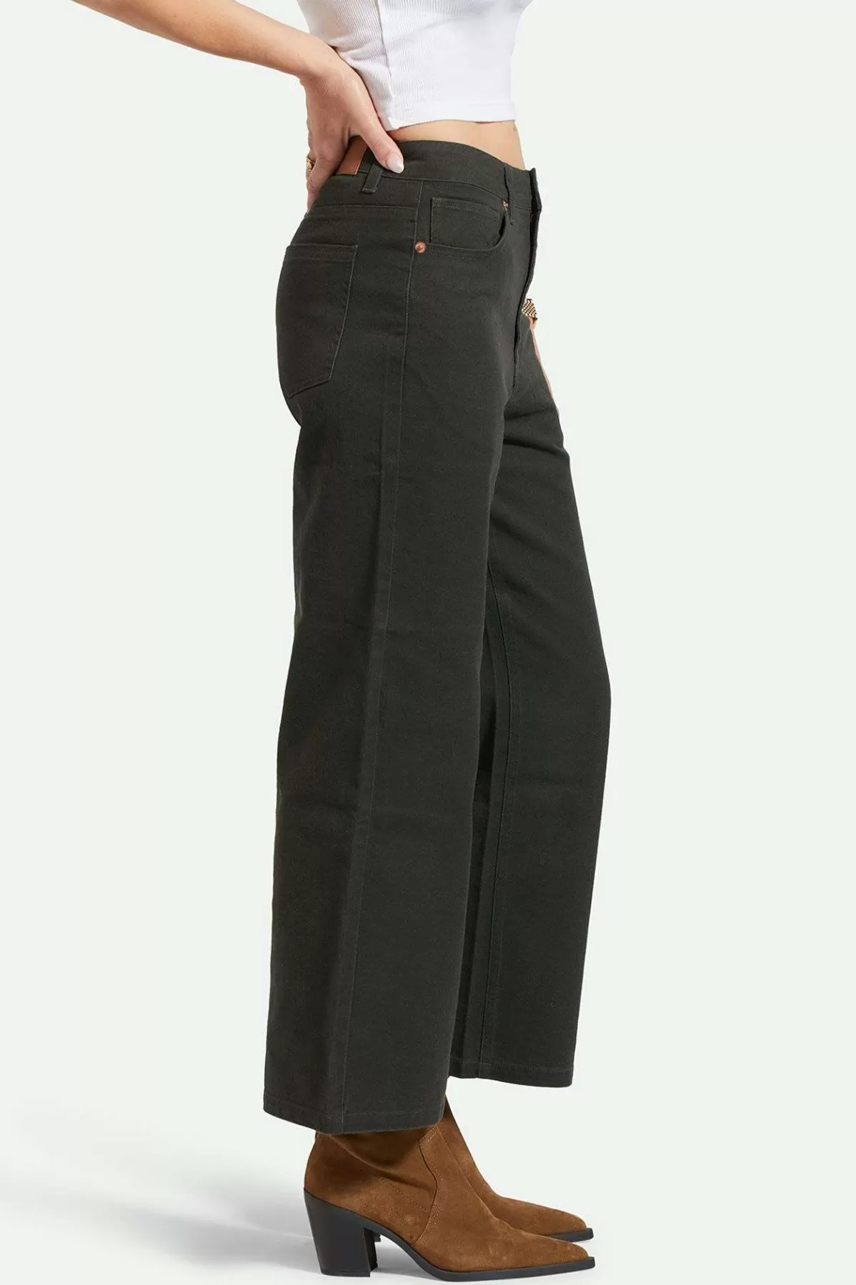 Pants & Shorts-Brixton Margo Cropped 5-Pocket Pant Washed Black