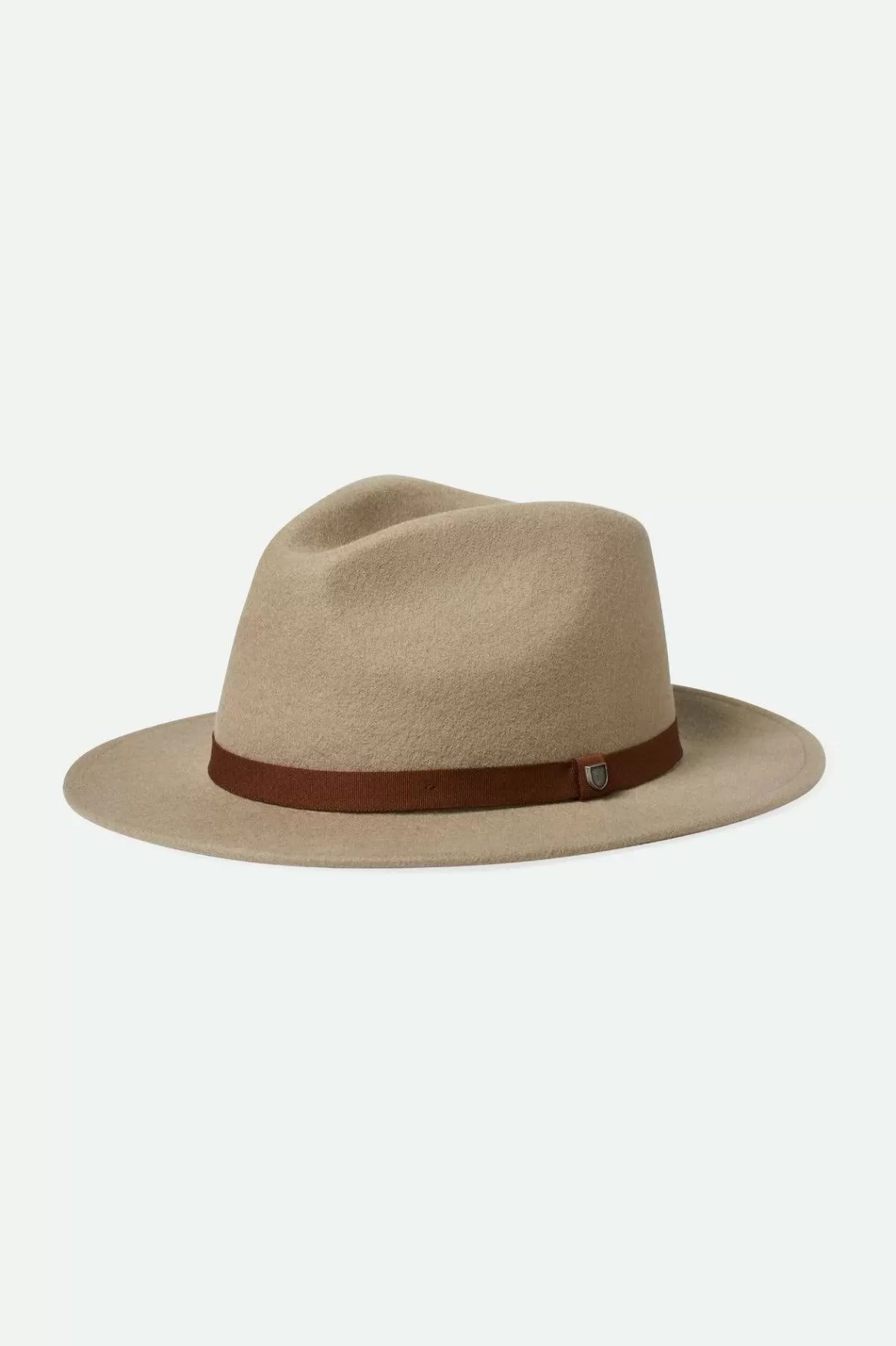 Full Brim & Fedoras | Full Brim & Fedoras-Brixton Messer Packable Fedora Timberwolf/Light Brown