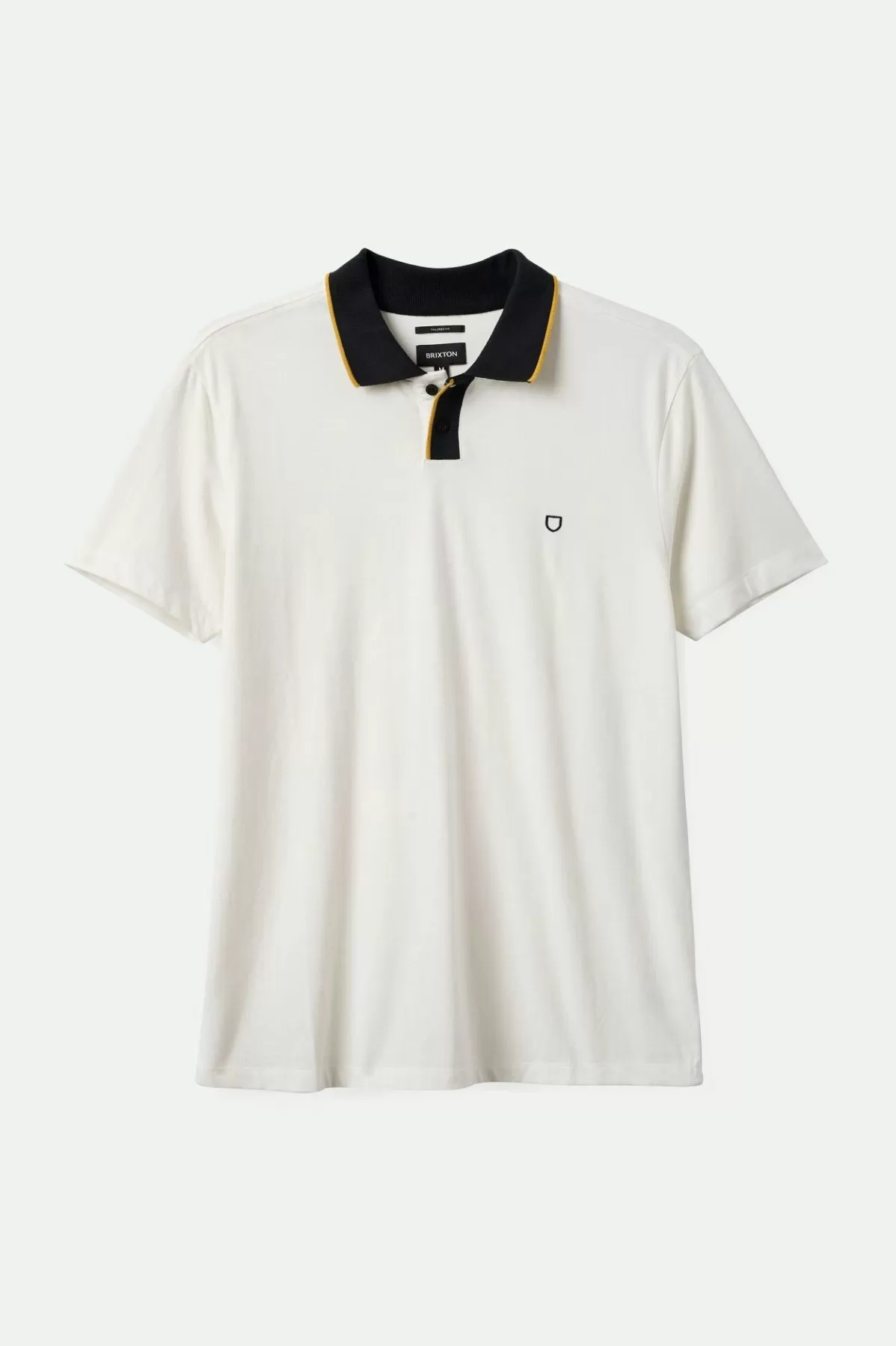 Polos & Henleys-Brixton Mod Flex S/S Polo Off White/Black