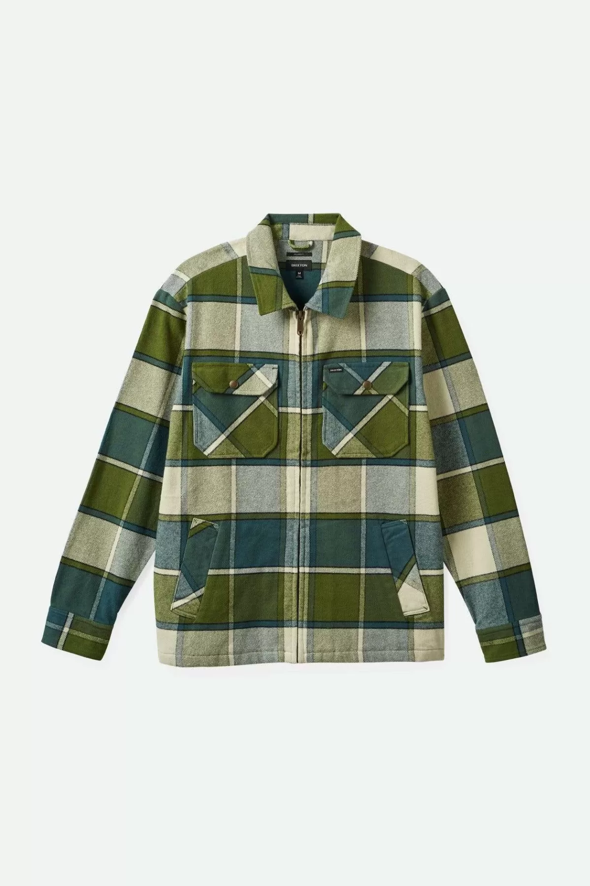 Jackets-Brixton Motor Jacket Blue Mirage/Dill Plaid