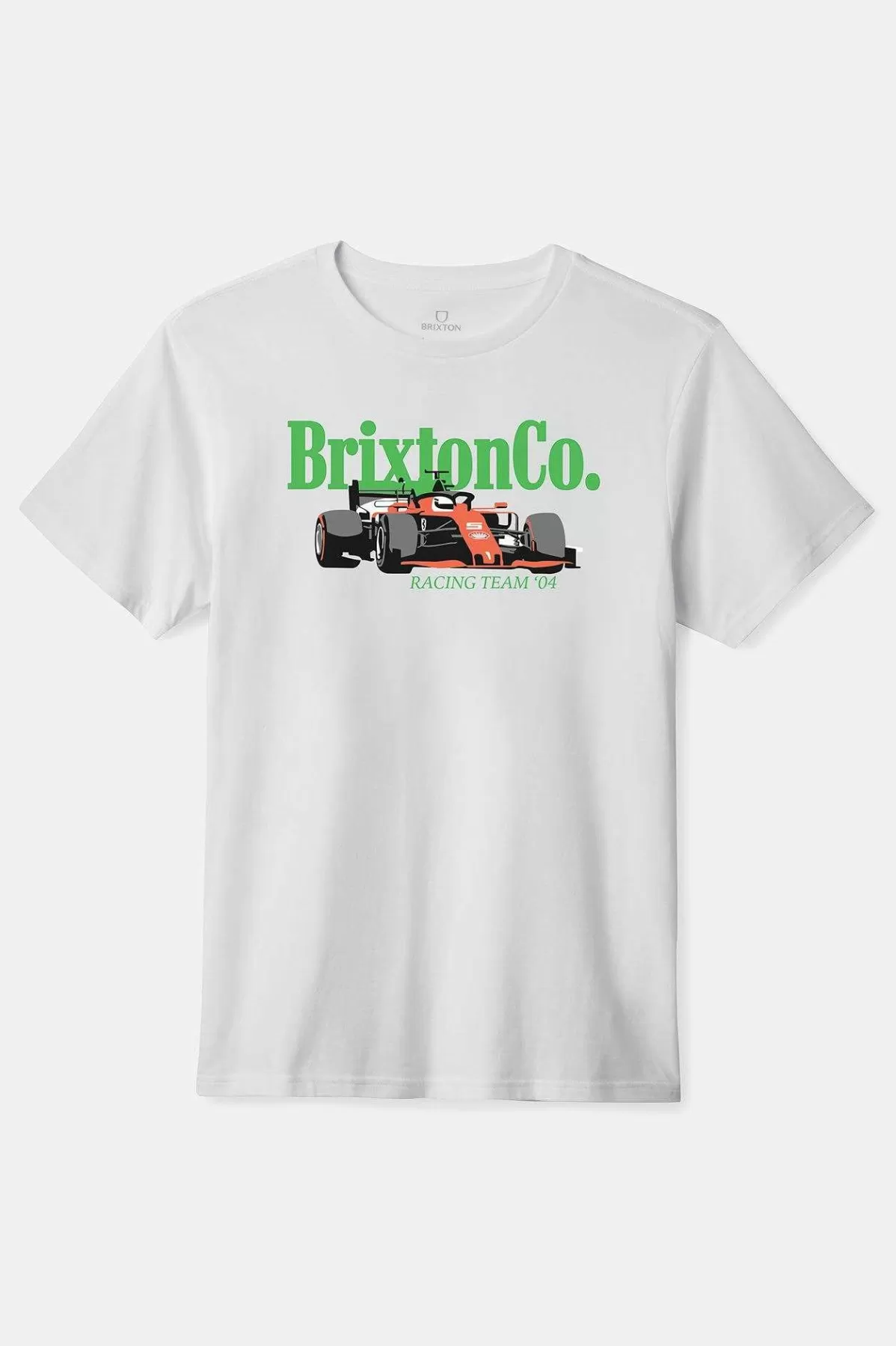 T-Shirts-Brixton Neon Formula S/S Standard T-Shirt White/Green