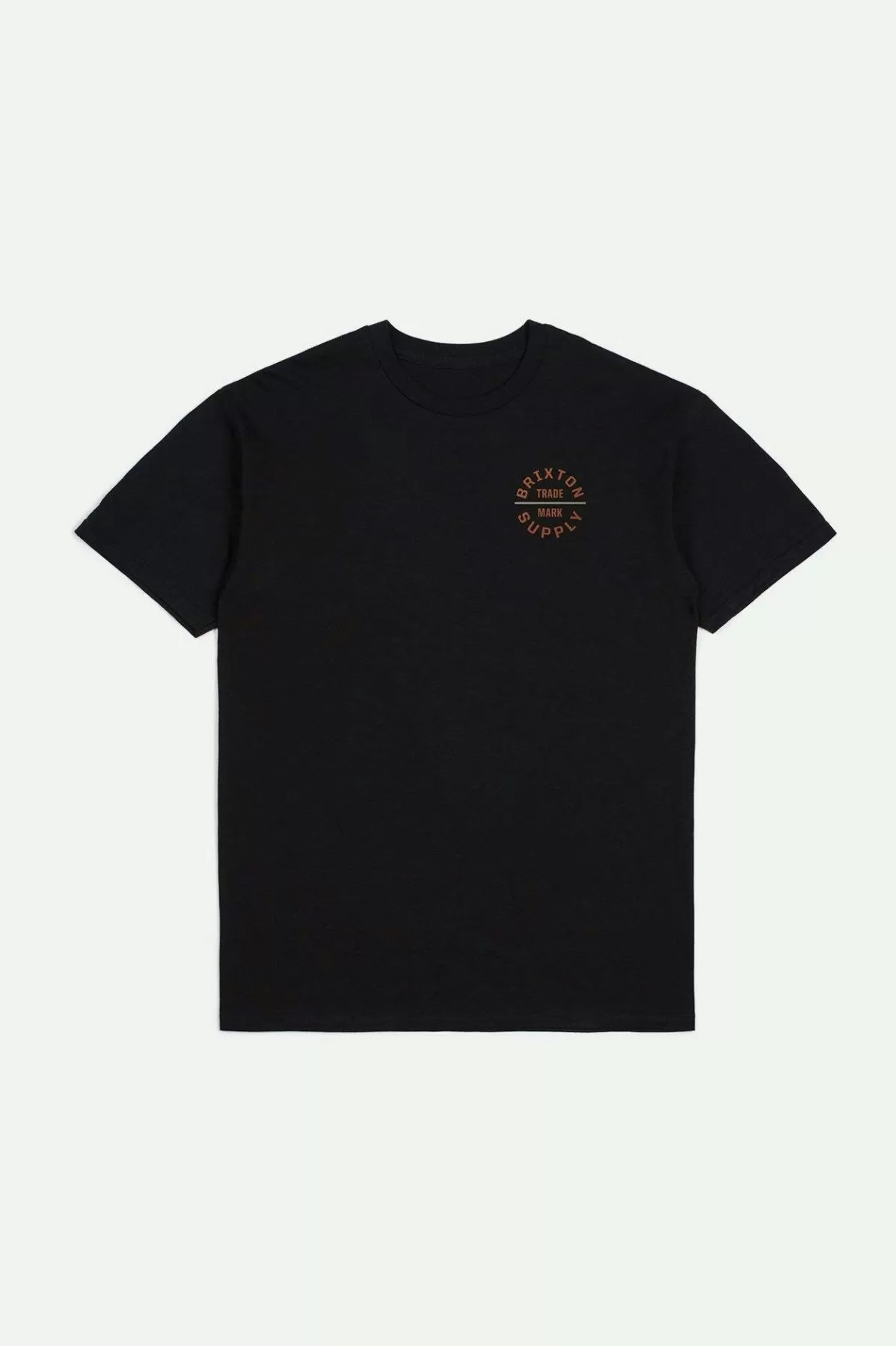 T-Shirts-Brixton Oath V S/S Standard T-Shirt Black/Rust/Sand