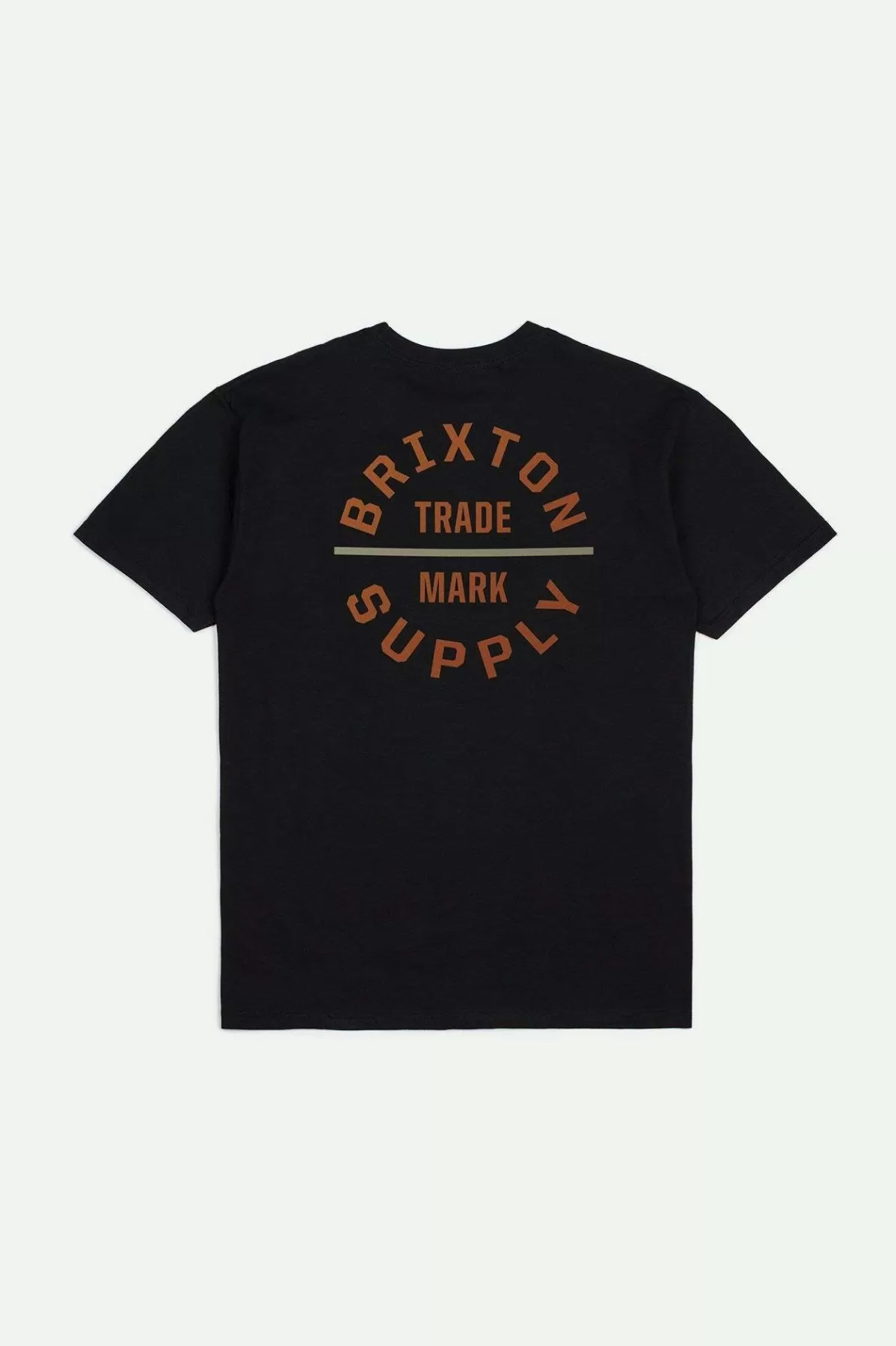 T-Shirts-Brixton Oath V S/S Standard T-Shirt Black/Rust/Sand