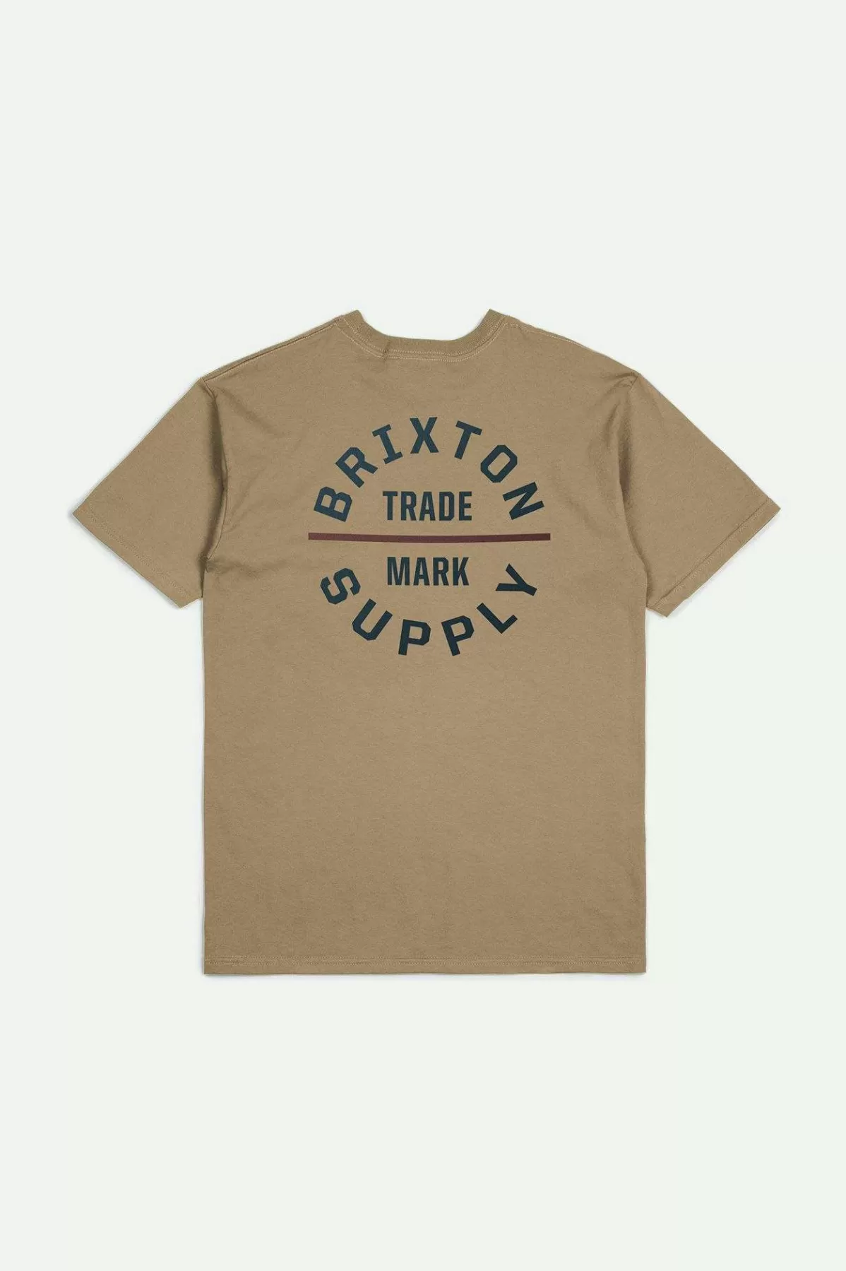 T-Shirts-Brixton Oath V S/S Standard T-Shirt Tiger's Eye/Navy/Mahogany