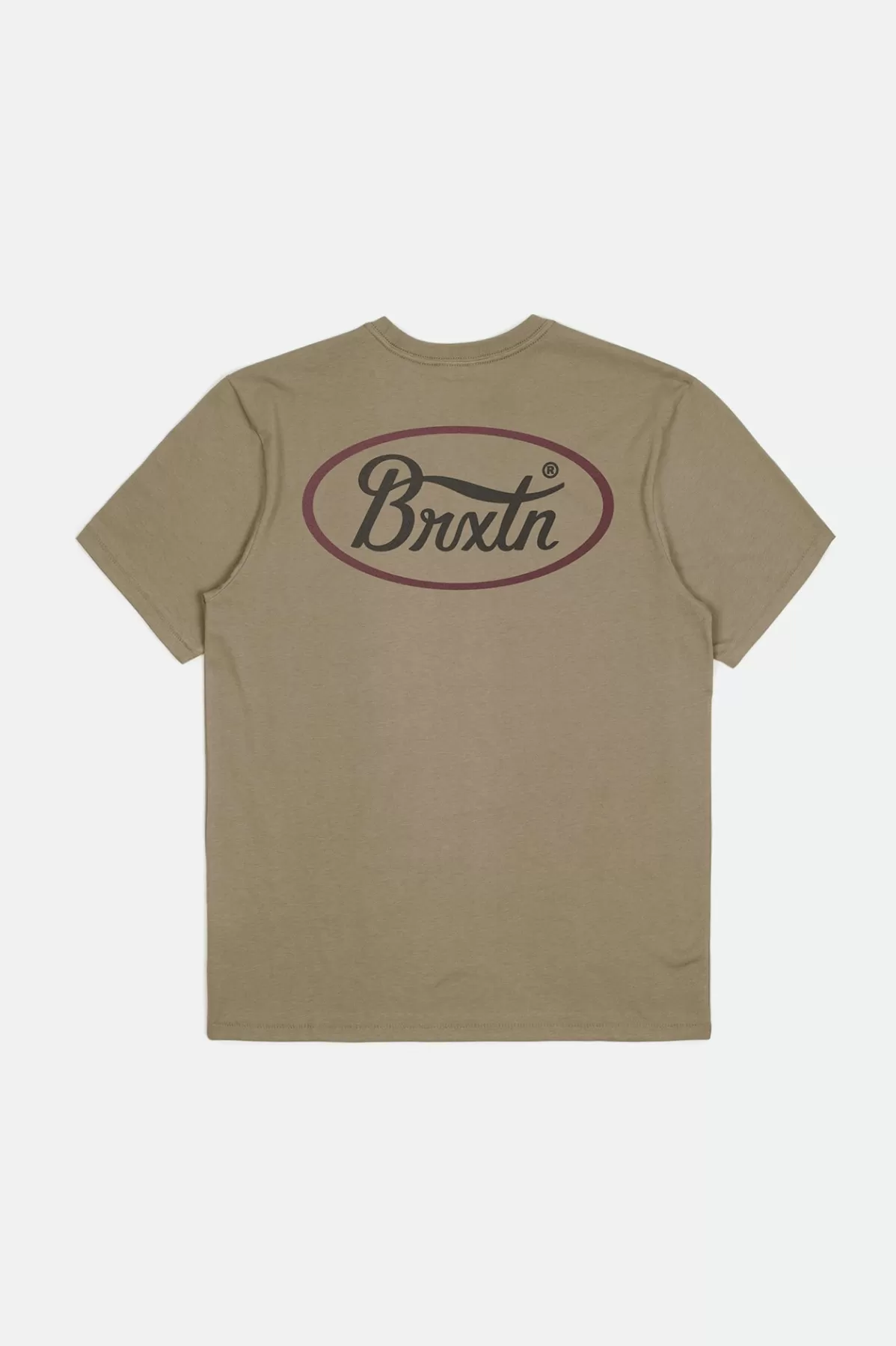 T-Shirts-Brixton Parsons S/S Tailored T-Shirt Oatmeal/Washed Black/Mahogany