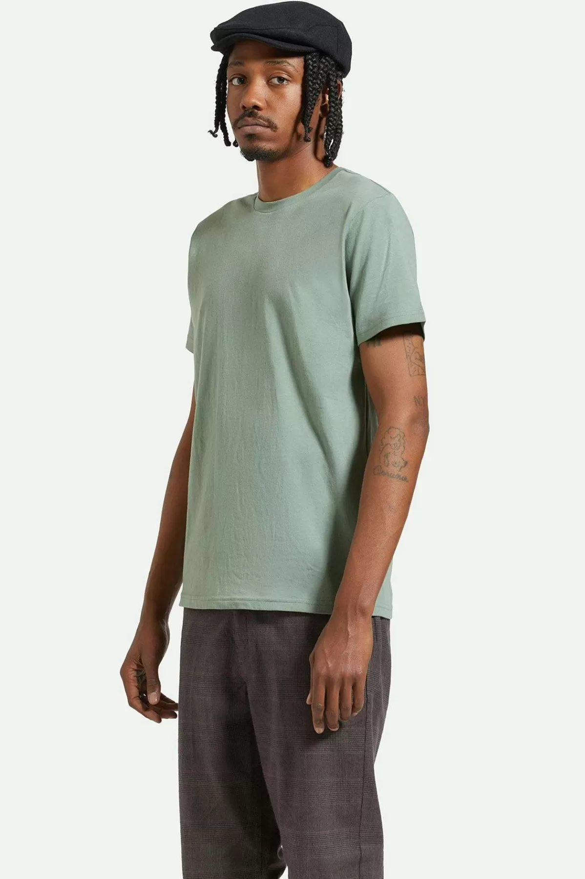 T-Shirts-Brixton Premium Cotton S/S Tailored T-Shirt Laurel Wreath