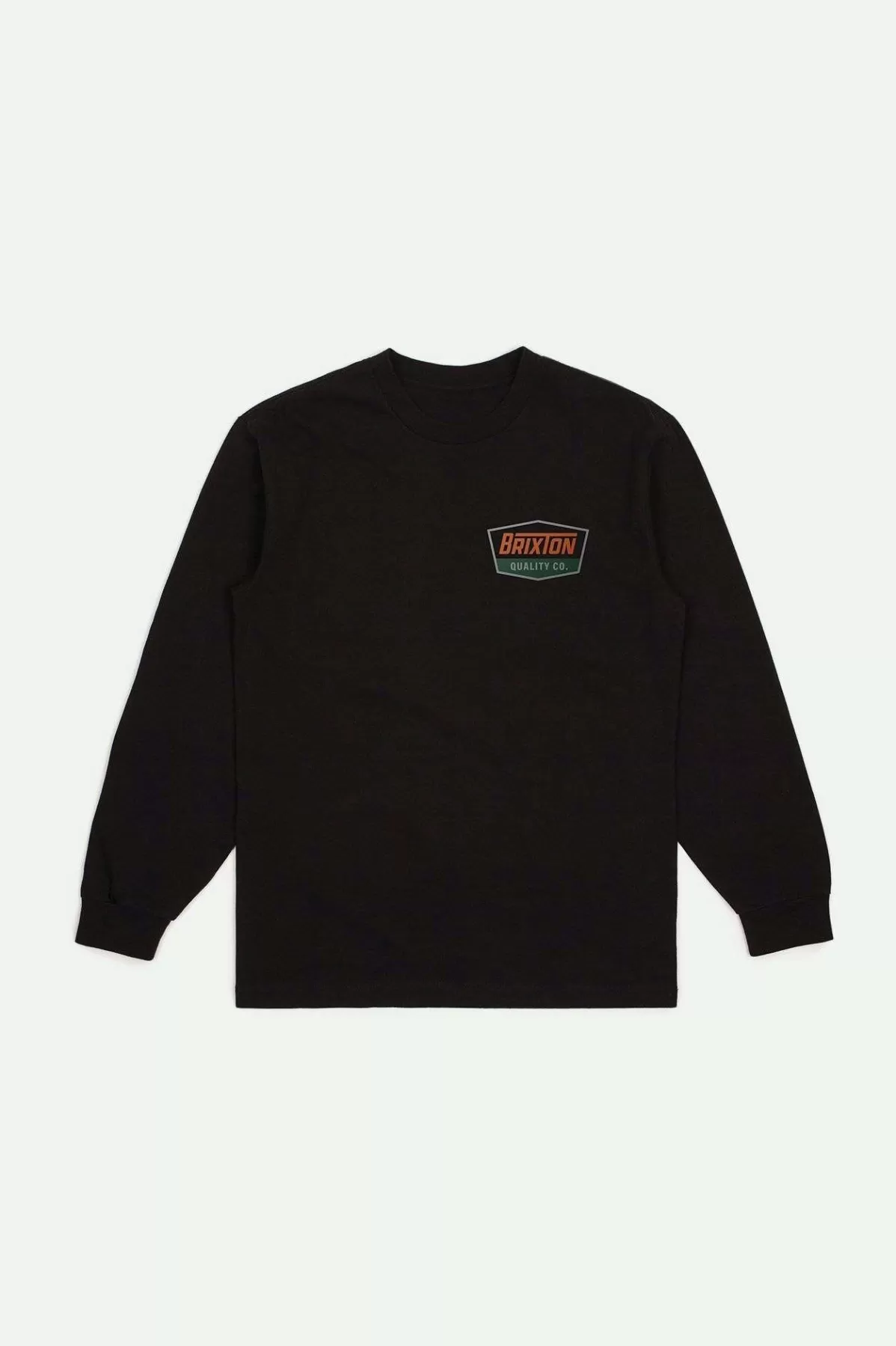 T-Shirts-Brixton Regal L/S Standard T-Shirt Black/Rust