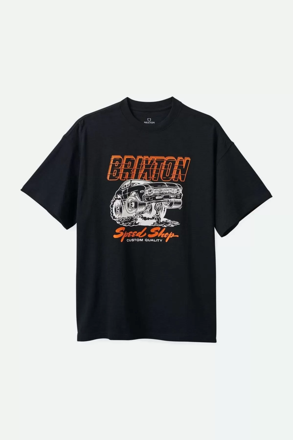 T-Shirts-Brixton Smokey Heavyweight Relaxed T-Shirt Black Classic Wash