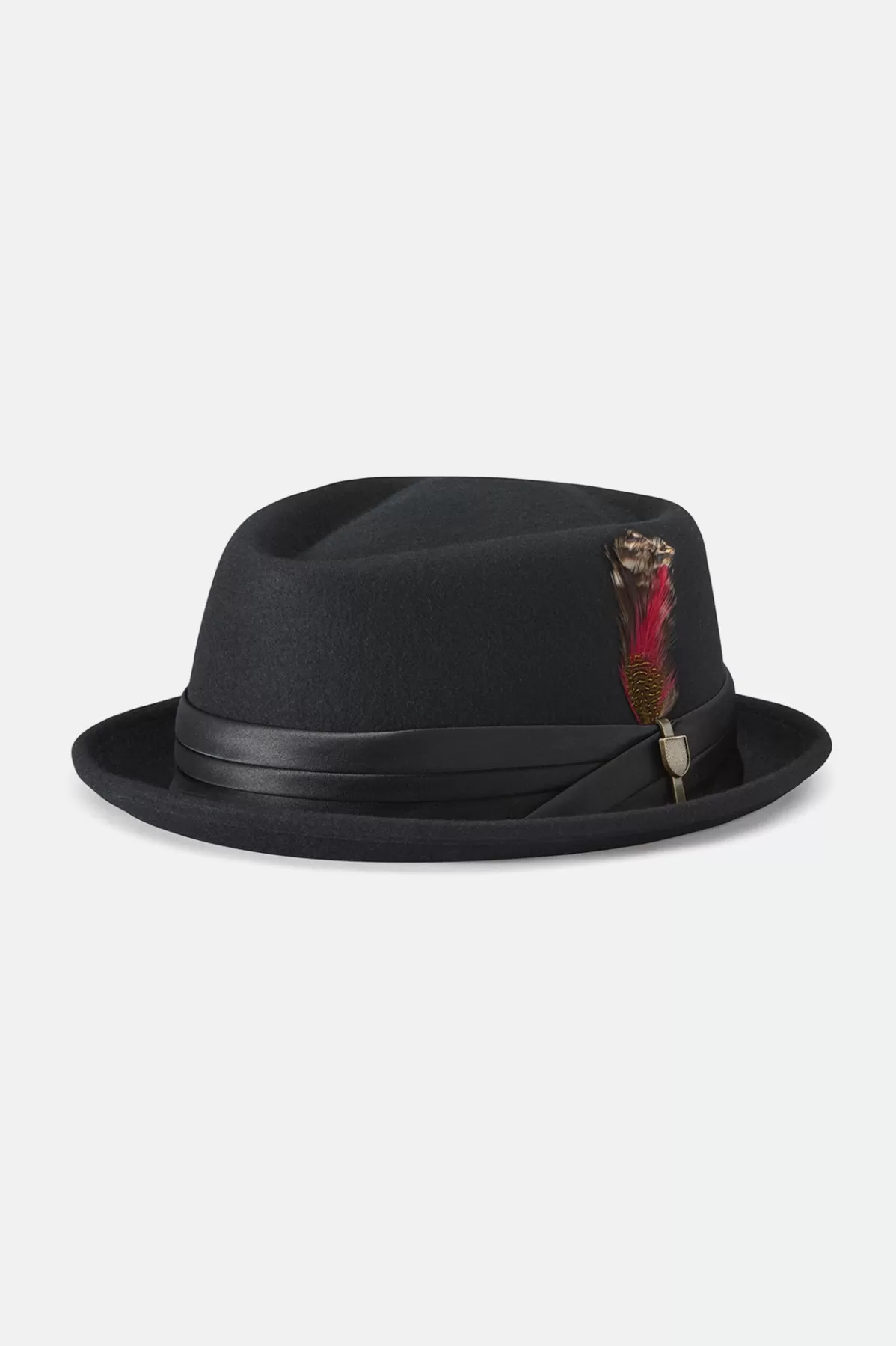 Full Brim & Fedoras | Full Brim & Fedoras-Brixton Stout Pork Pie Black/Black