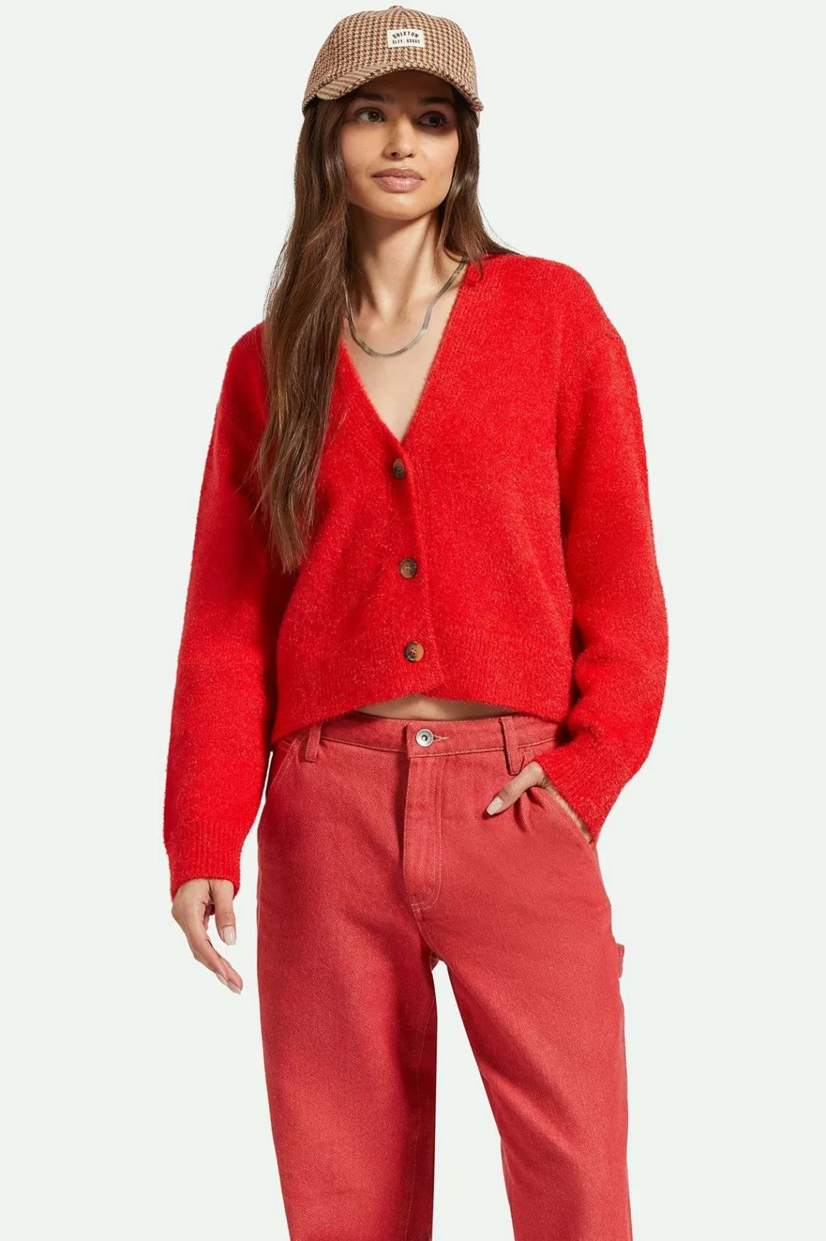 Tops | Hoodies & Sweaters-Brixton Town Cardigan Mars Red