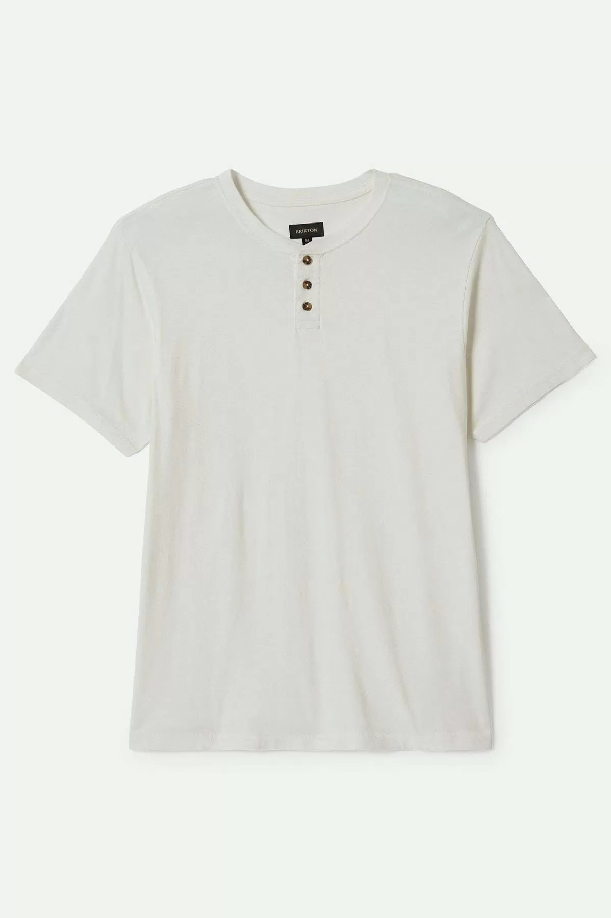 Polos & Henleys-Brixton Vintage Reserve S/S Henley Off White Sol Wash