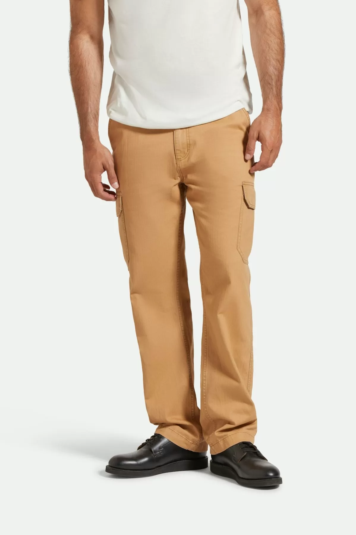 Pants & Chinos-Brixton Waypoint Herringbone Relaxed Cargo Pant Tobacco Brown