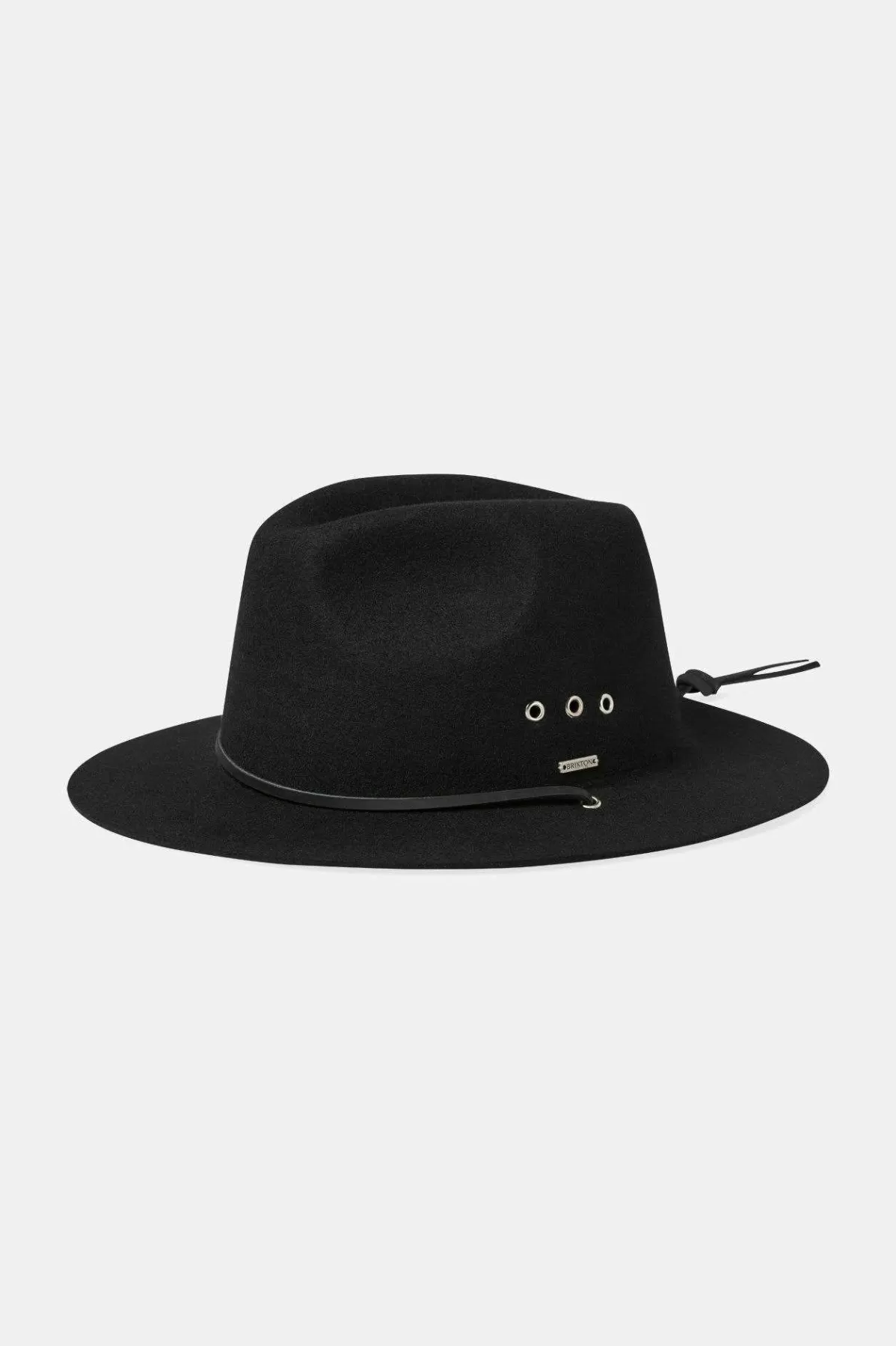 Full Brim & Fedoras | Full Brim & Fedoras-Brixton Wesley WTHR GUARD™ Packable Fedora Black