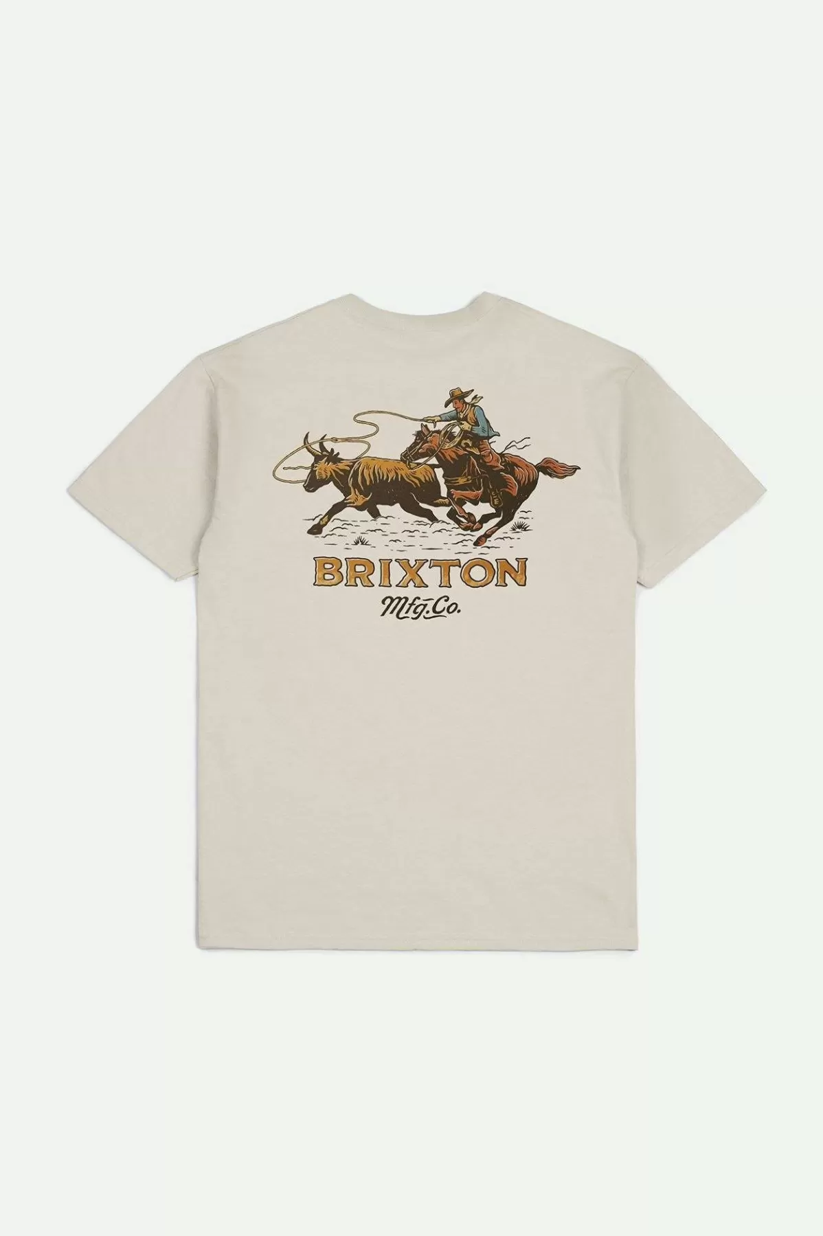 T-Shirts-Brixton Wrangling S/S Standard T-Shirt Cream